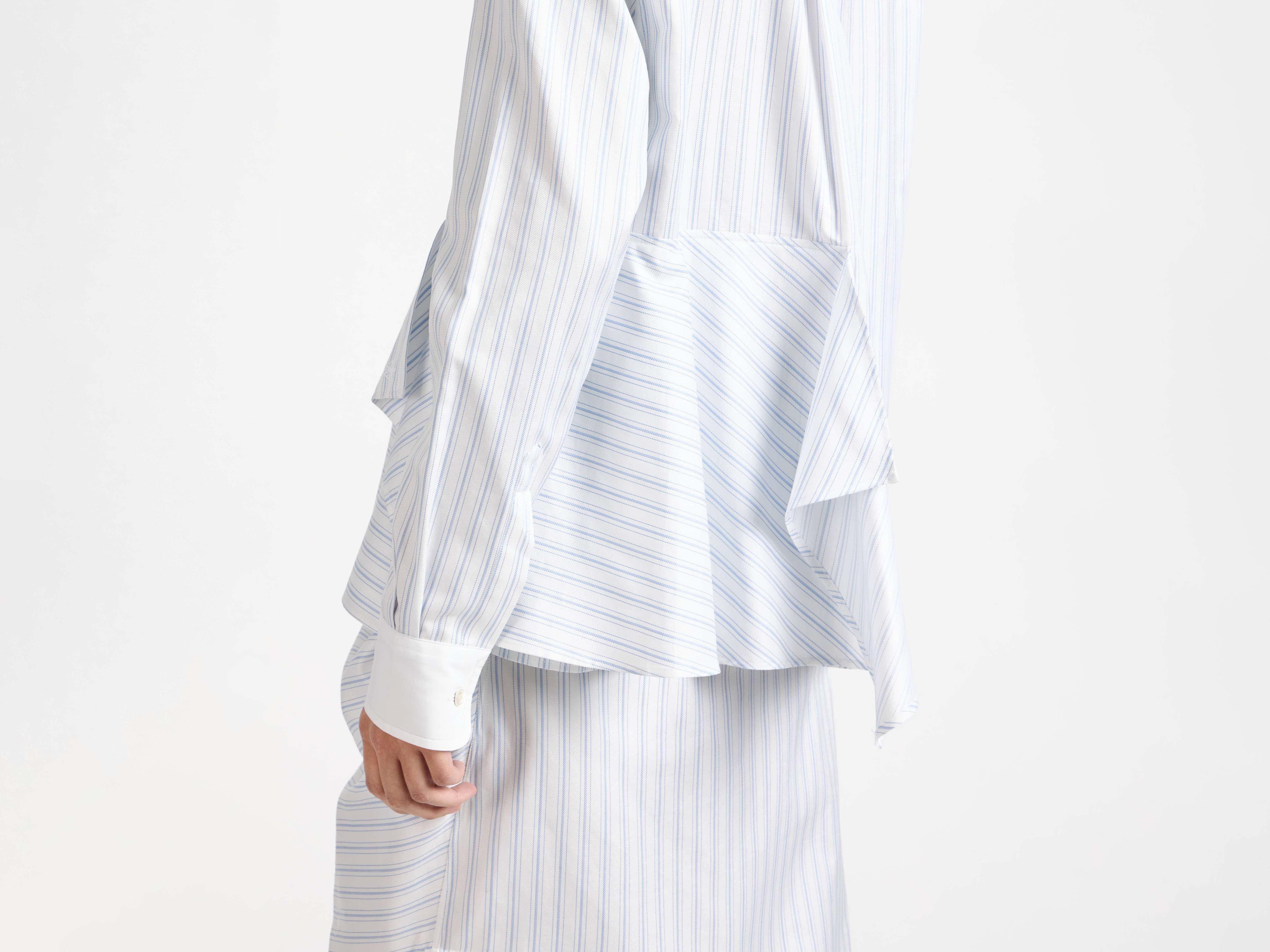 J.W.Anderson Shirts Draped Hemd Weiß Blau Anker
