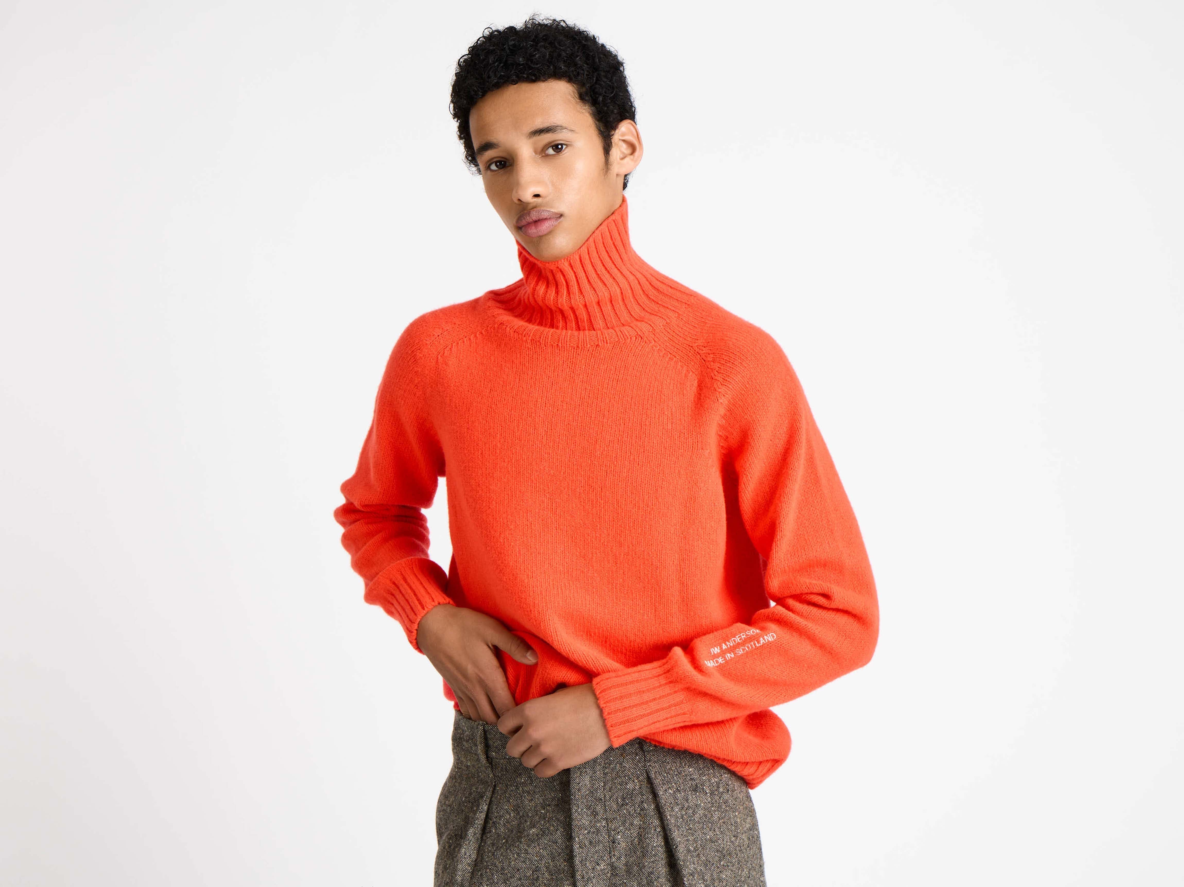 J.W.Anderson Knitwear Rollkragenpullover Herren Neon Orange Wolle