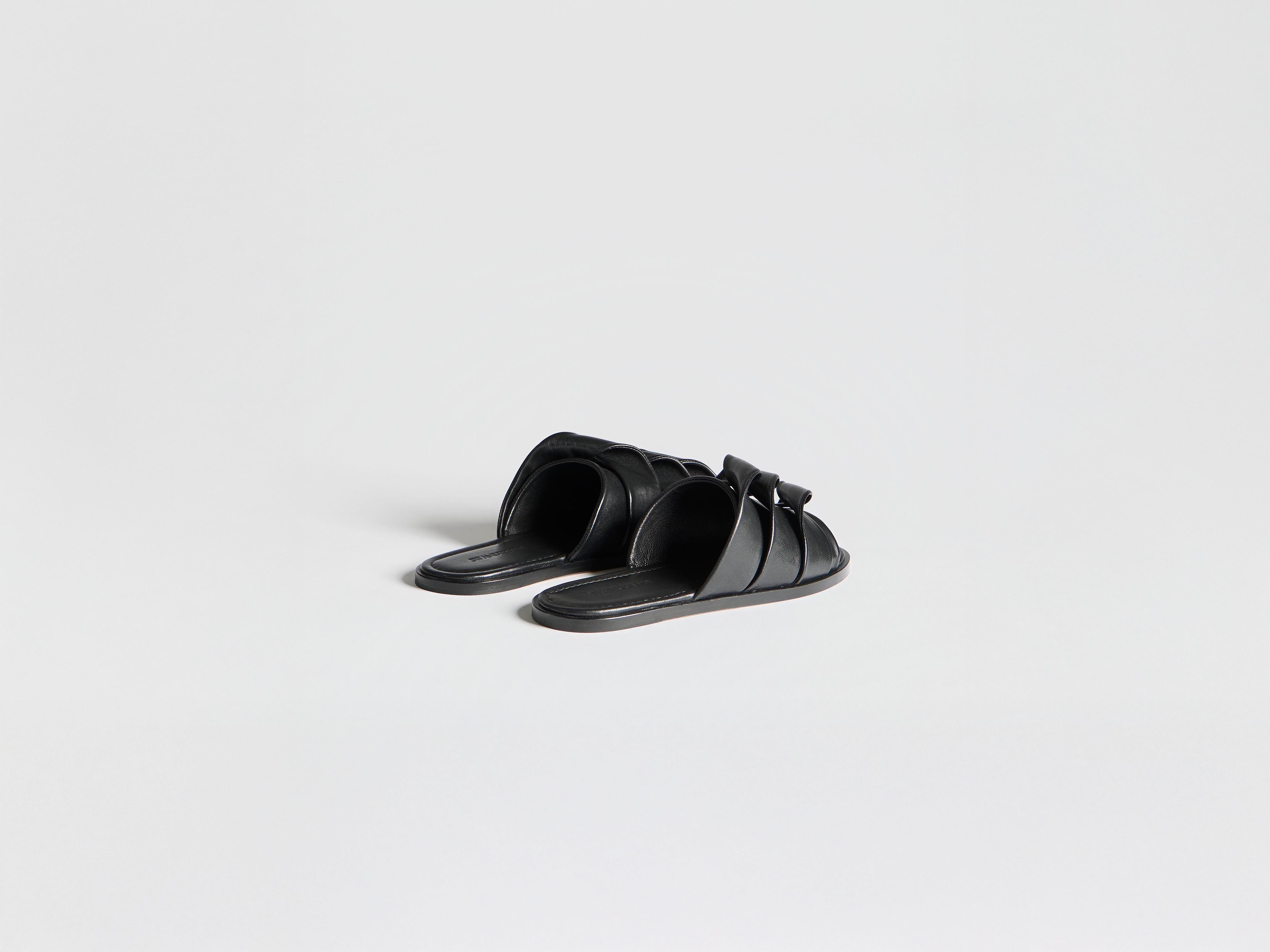 J.W. Anderson Coil Slide Ledersandalen Schwarz Herren