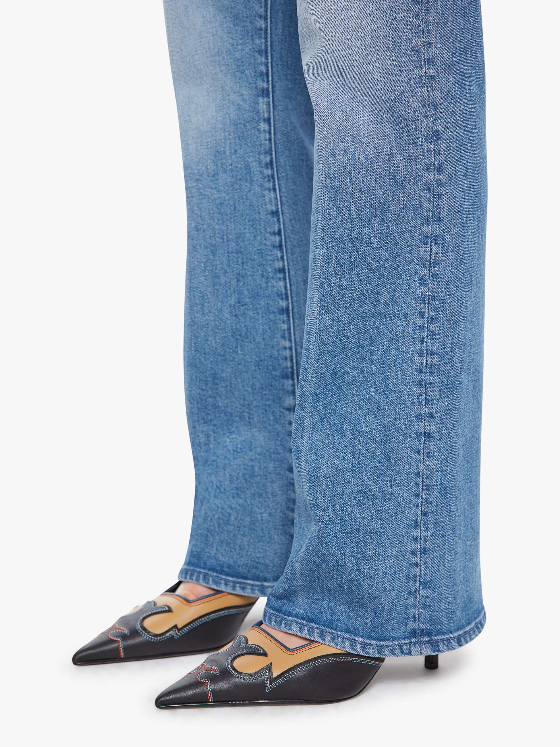 Mother The Outsider Sneak Hokey Pokey Jeans mittelblau