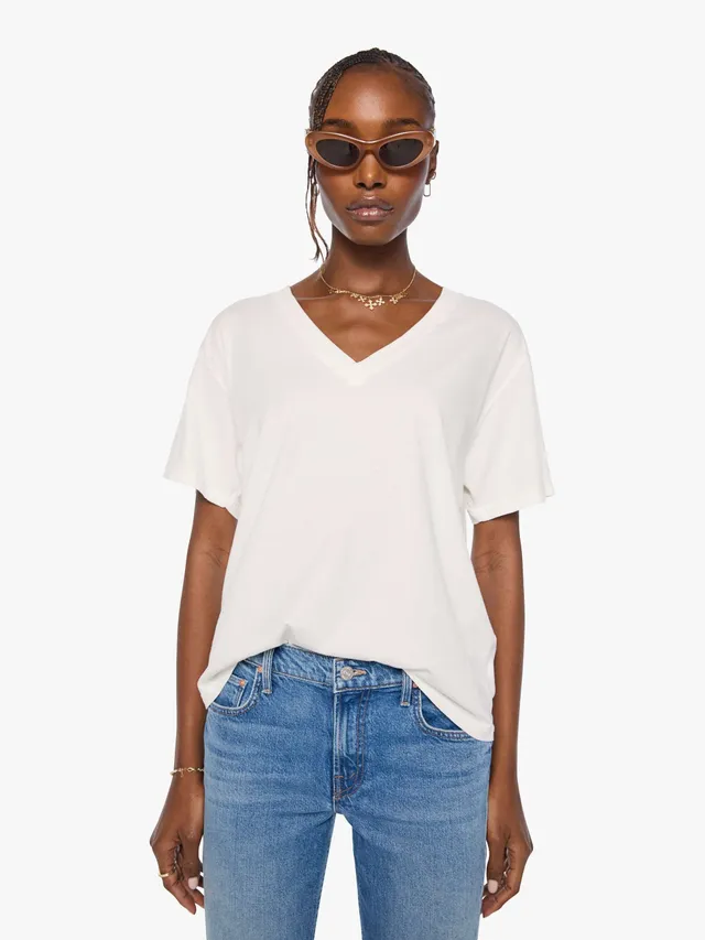 Mother The Varsity Rowdy T-Shirt Fluff Weiß