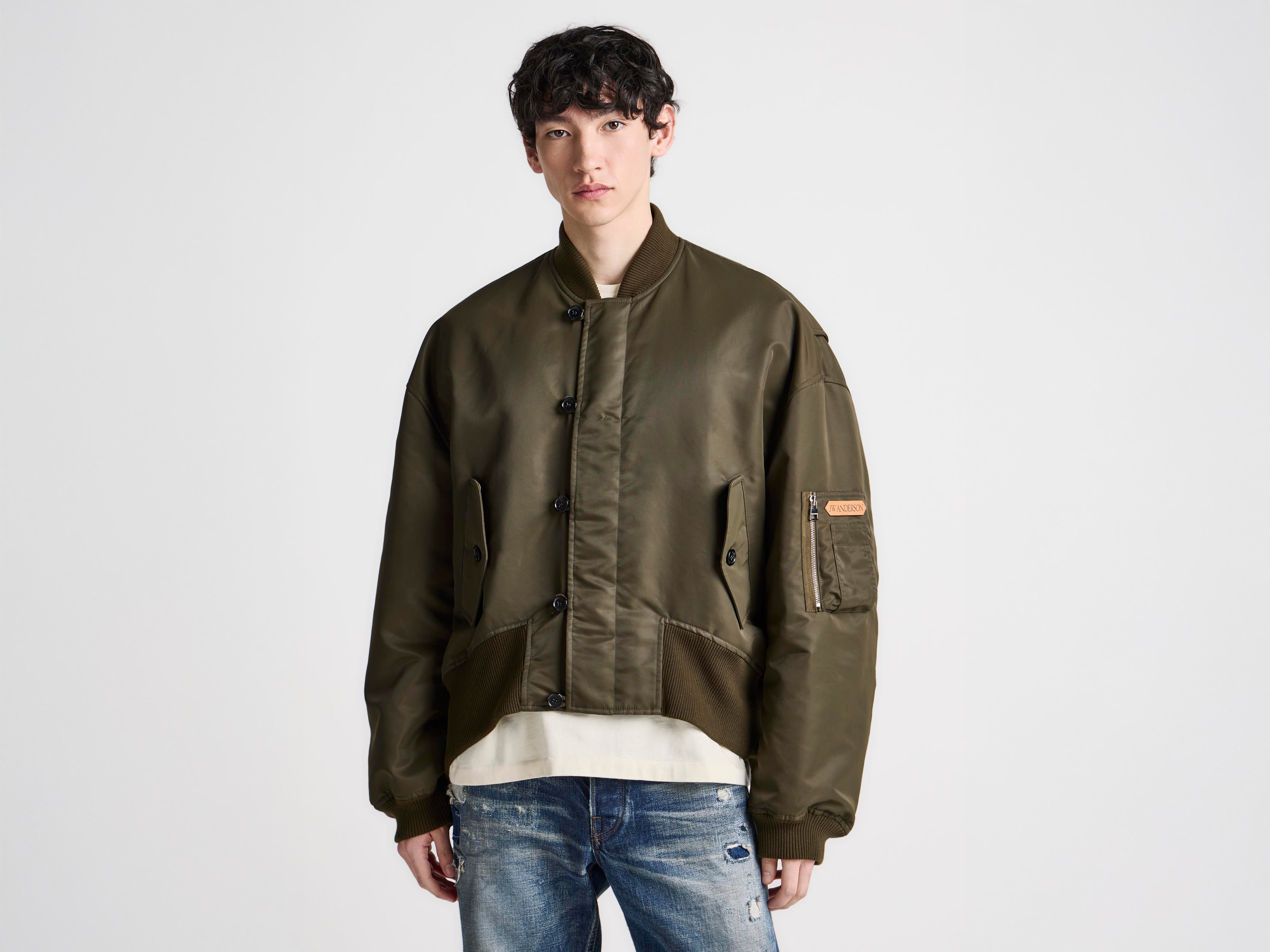 J.W.Anderson Coats Jackets Oversized Tipped Hem Bomber Herren Grün