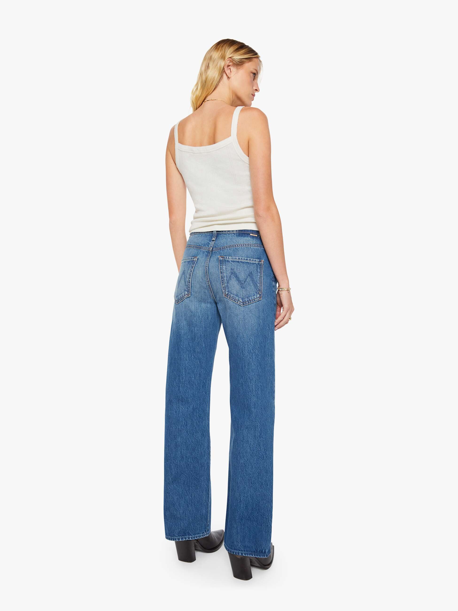 Mother The Dodger Flood Jeans Green Thumb Blau