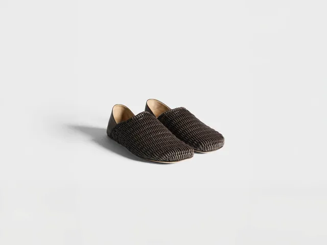 J.W.Anderson Slipper Mules Schoko Leder Geflochten Damen