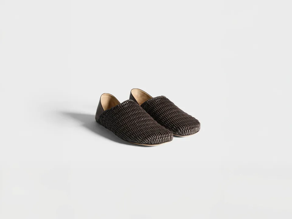 J.W.Anderson Slipper Mules Schoko Leder Geflochten Damen