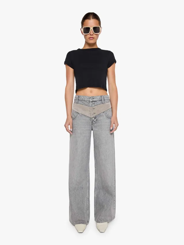Mother Snacks Mix Jeans Rocky Road Grau Wide Leg