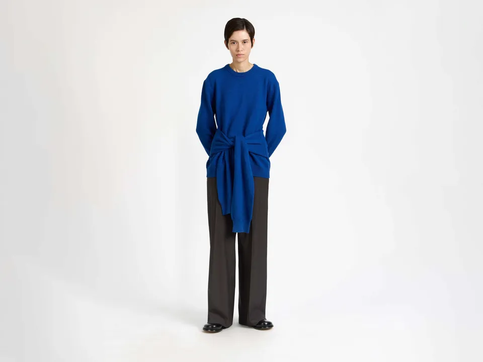 J.W.Anderson Knitwear Sleeve-Tie Waisted Jumper Pullover Cobalt