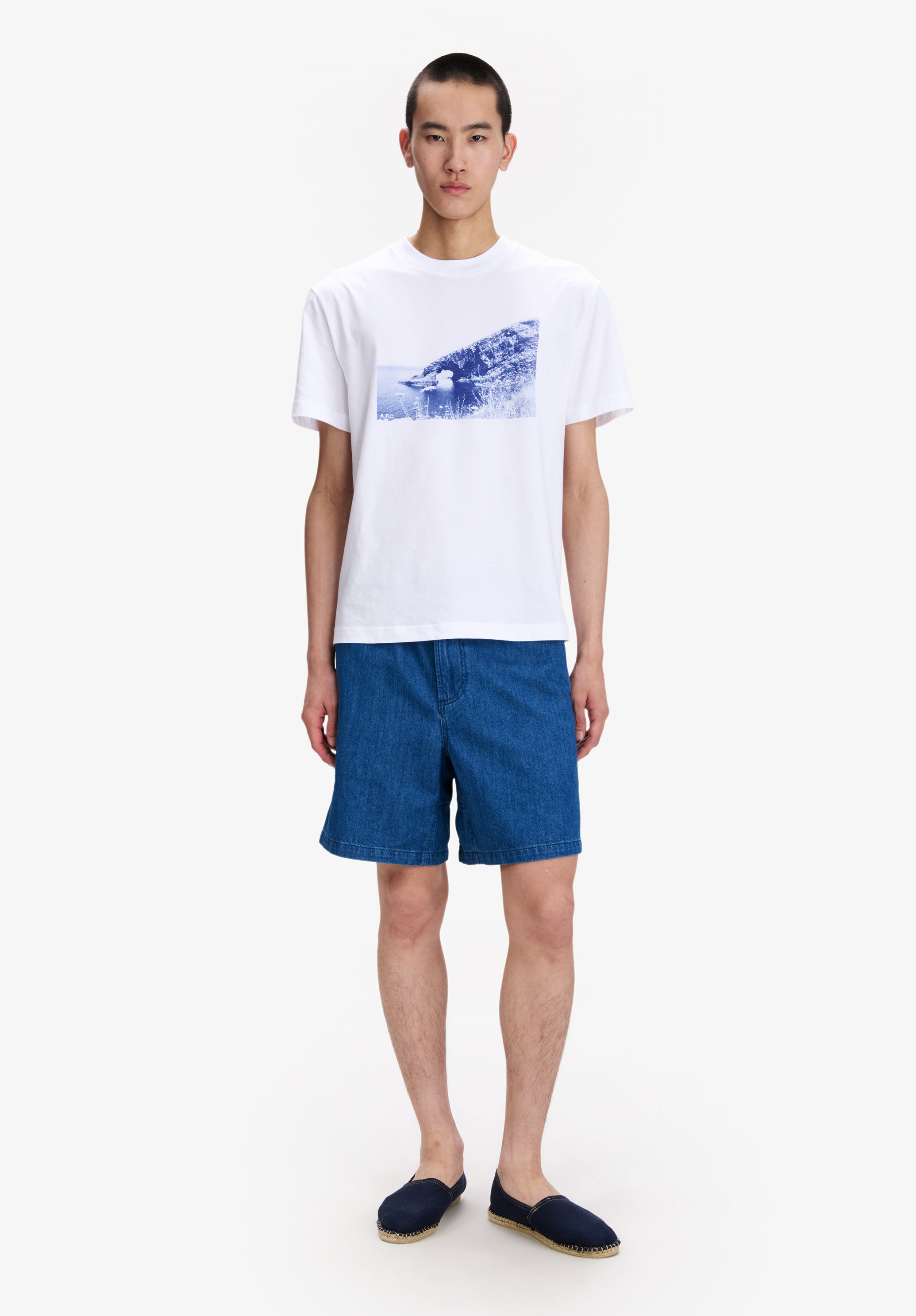 A.P.C. Falaise T-Shirt L weiß Fotodruck