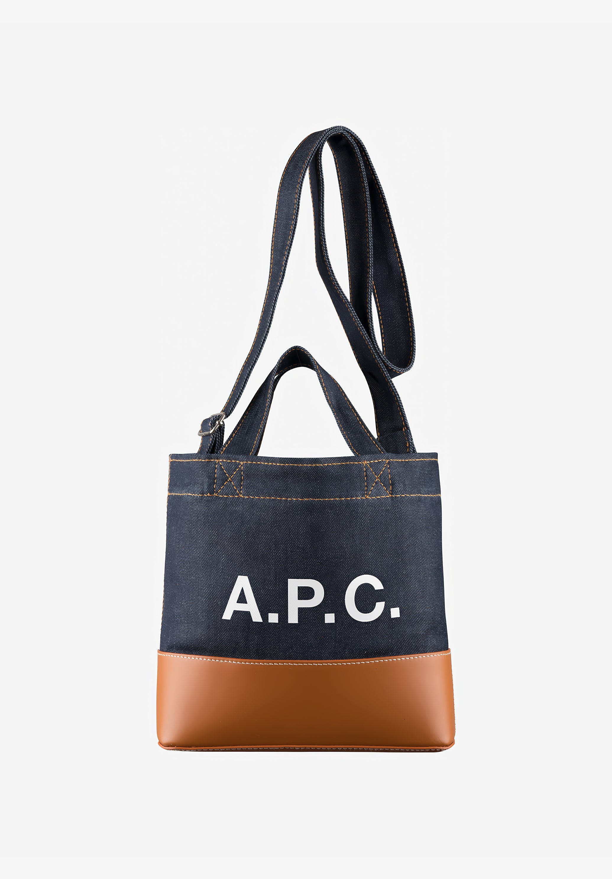 A.P.C. BAGS Axel Mini Stoffbeutel Denim TU Leder