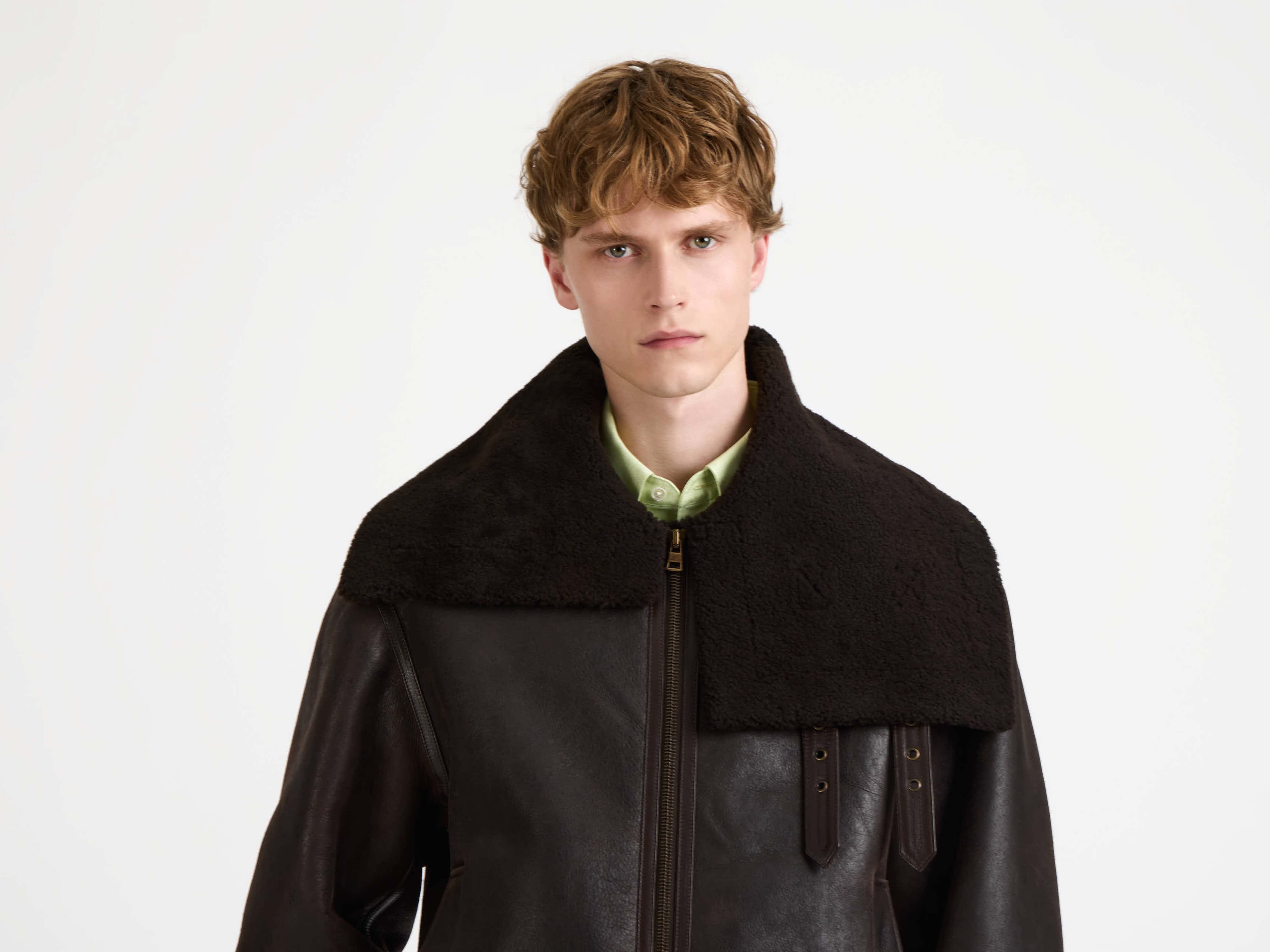 J.W.Anderson Shearling Aviator Jacke Chocolate Herren