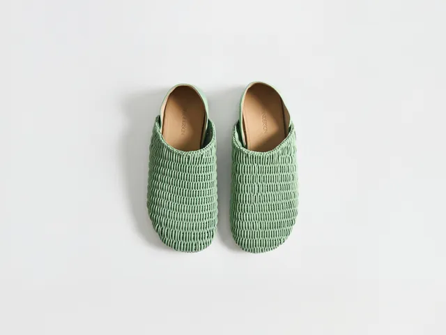 J.W.Anderson Slipper Mules Damenschuhe Salbeigrün Geflochtenes Leder