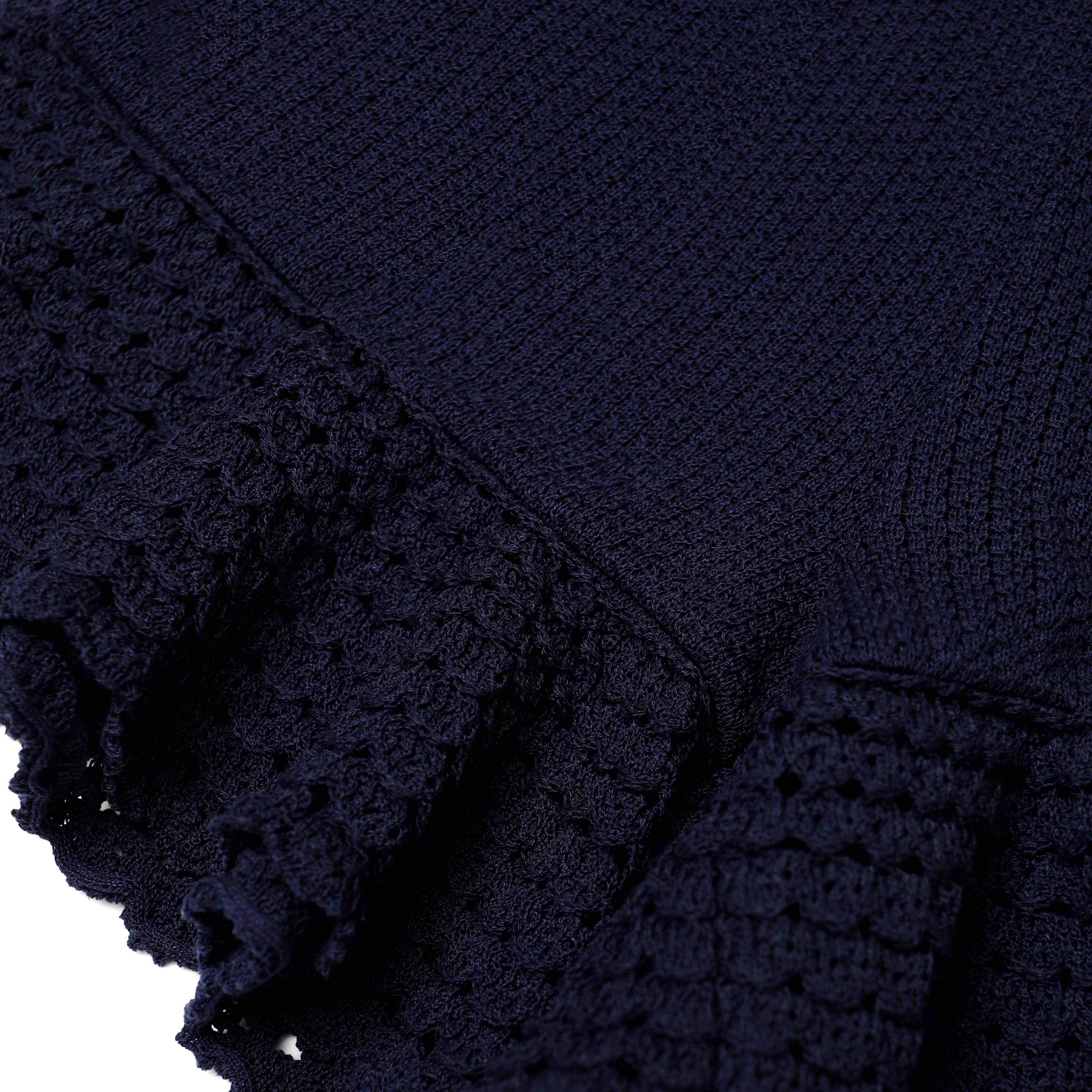 Self Portrait Navy Knit Shorts Strickshorts Marineblau
