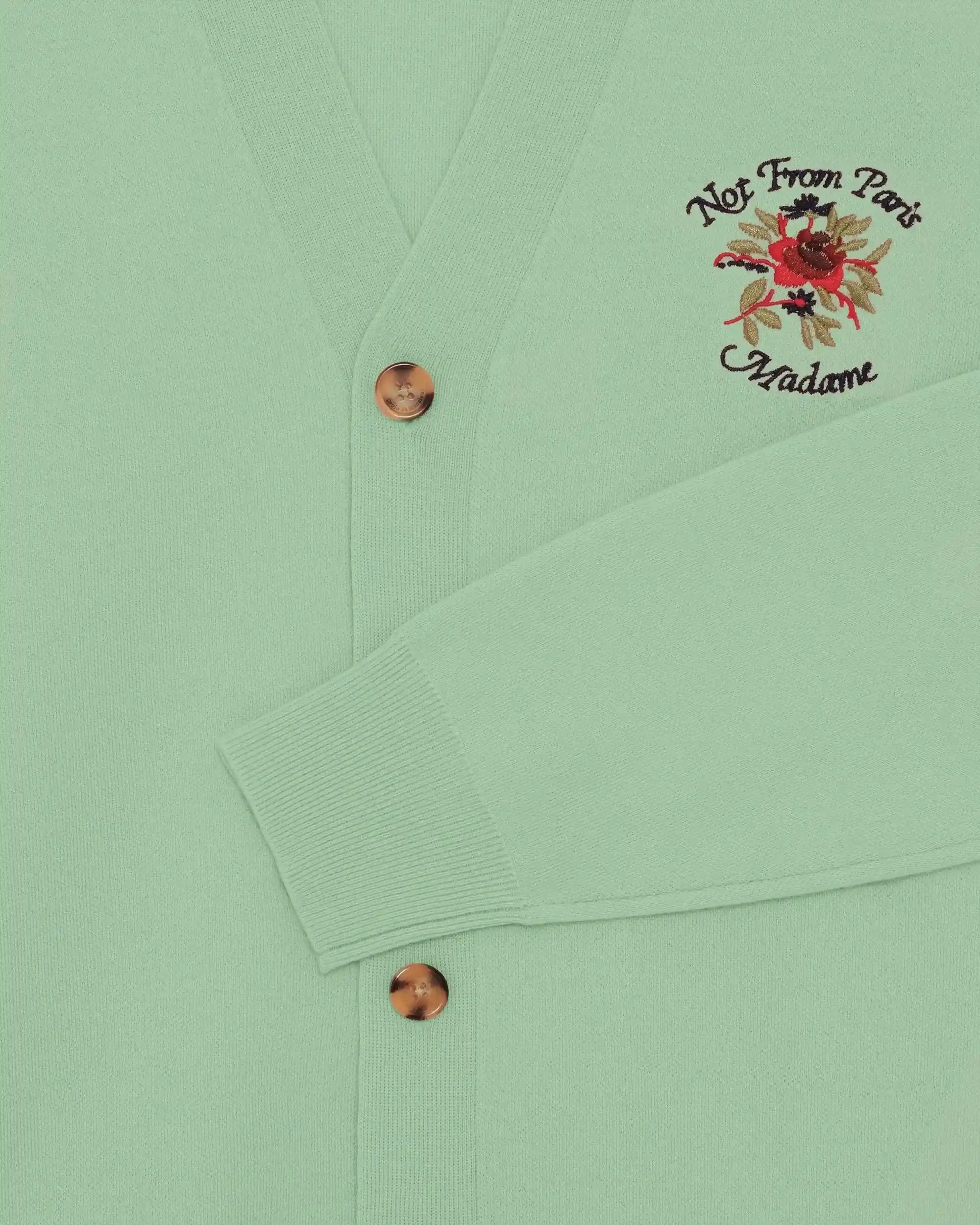 Drôle De Monsieur Slogan Rose Cardigan Strickjacke olive