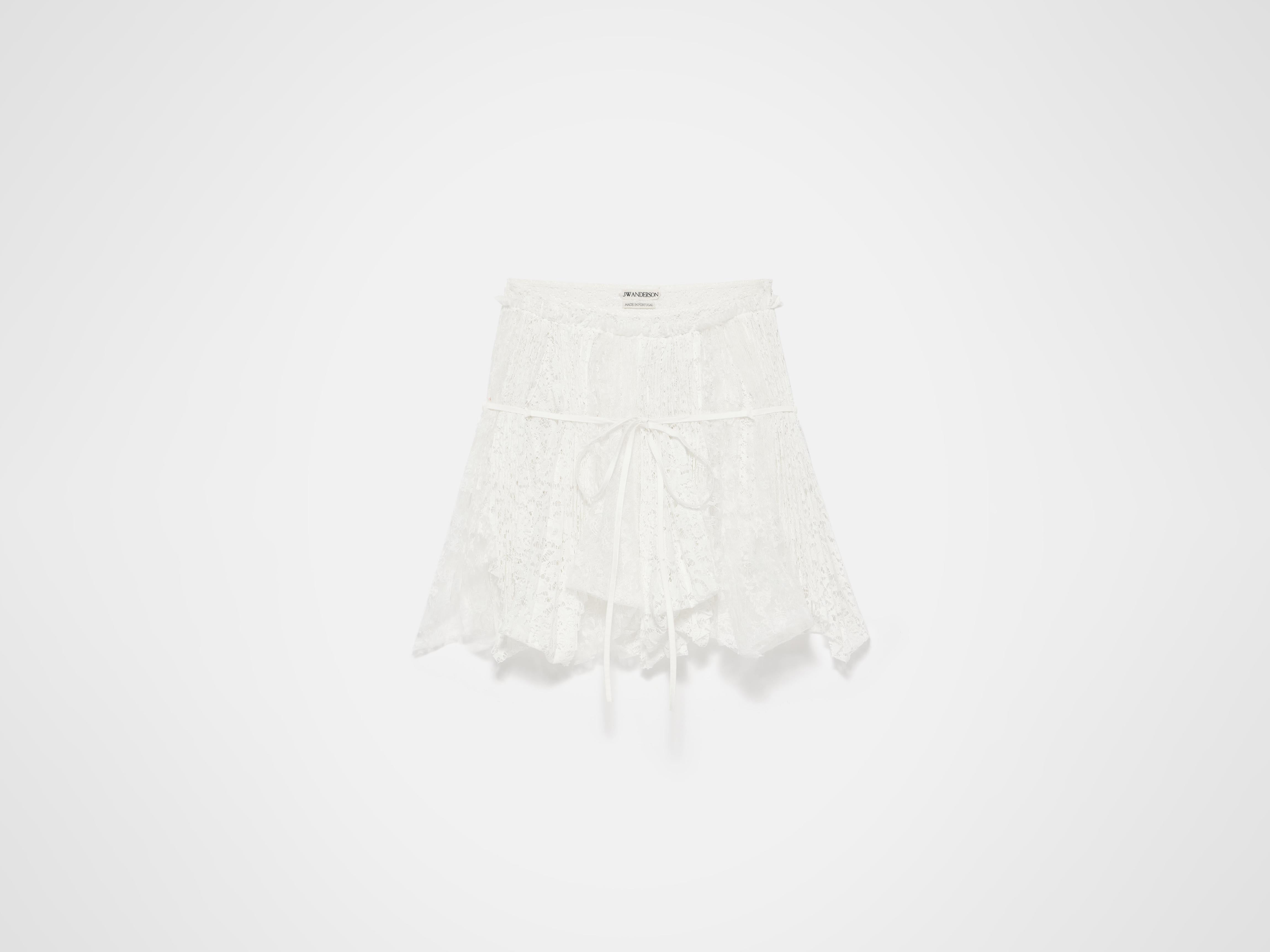 J.W.Anderson Mini Curtain Minirock Weiß Spitze