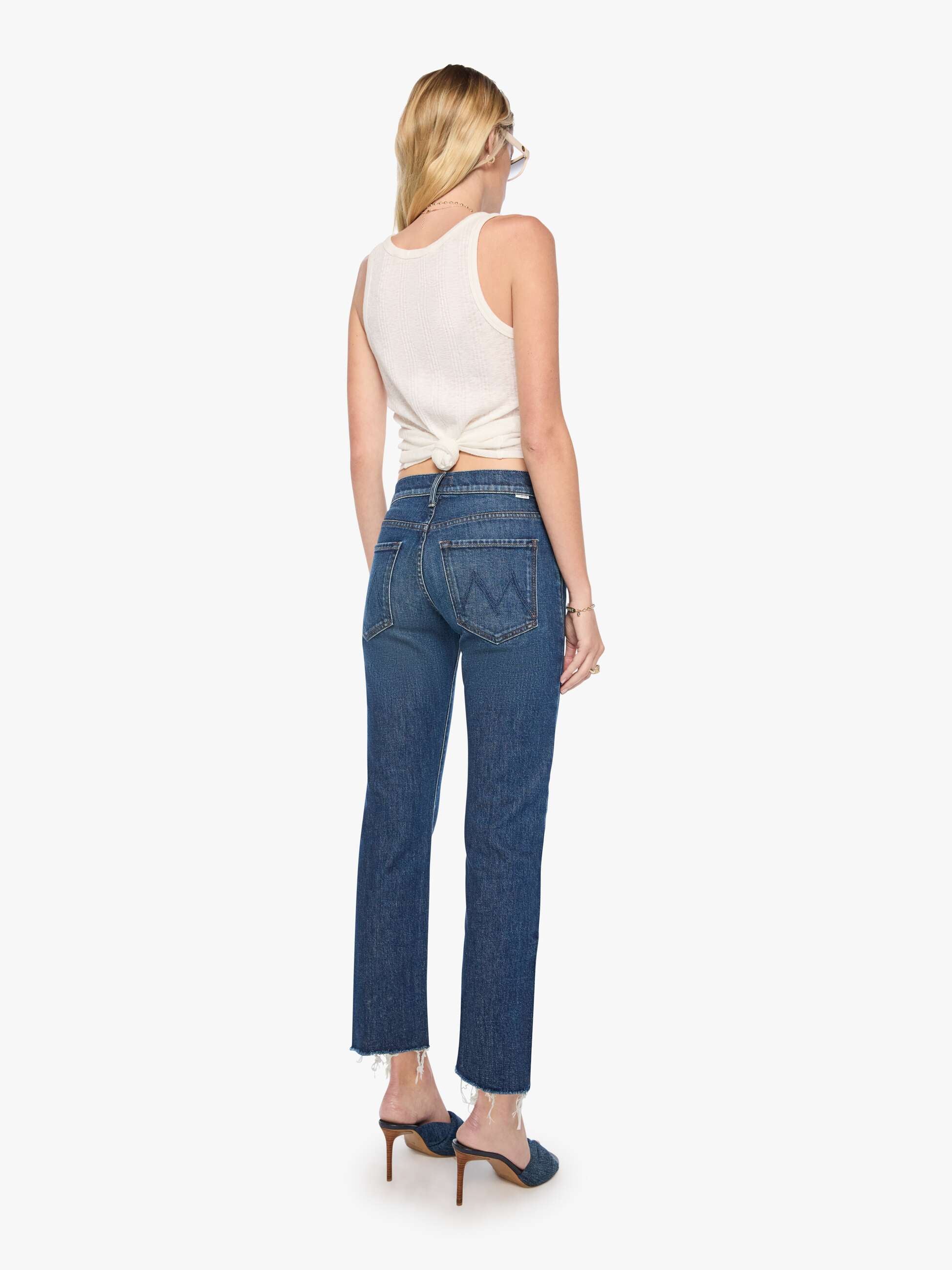 Mother Mid Rise Hiker Hover Fray Jeans That Belongs In A Museum
