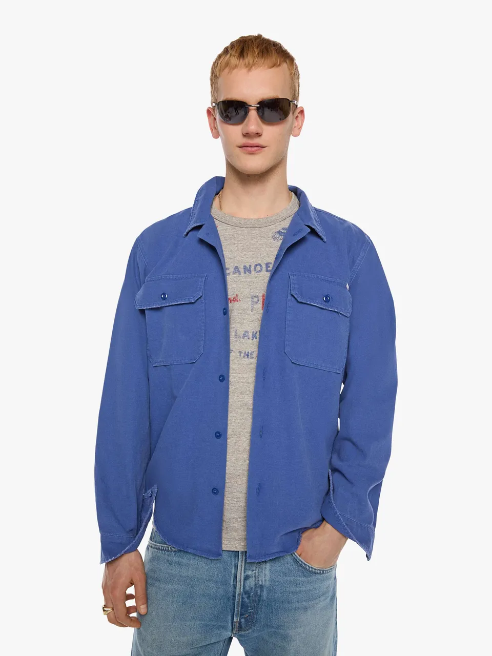 Mother The Tactical Rounded Freeze Jacke Blue Prints royalblau