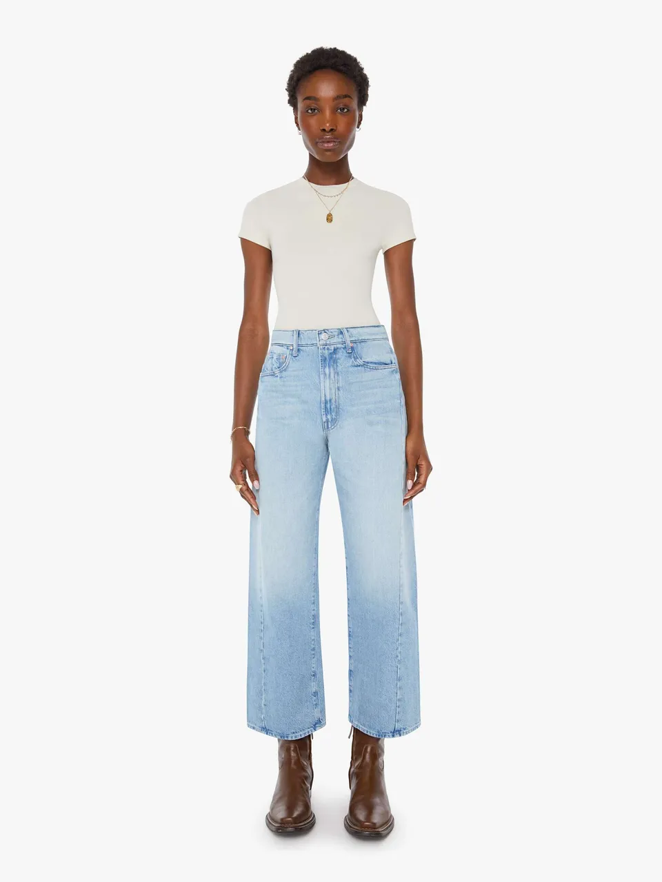Mother The Half-Pipe Ankle Jeans This Is How I Roll hellblau