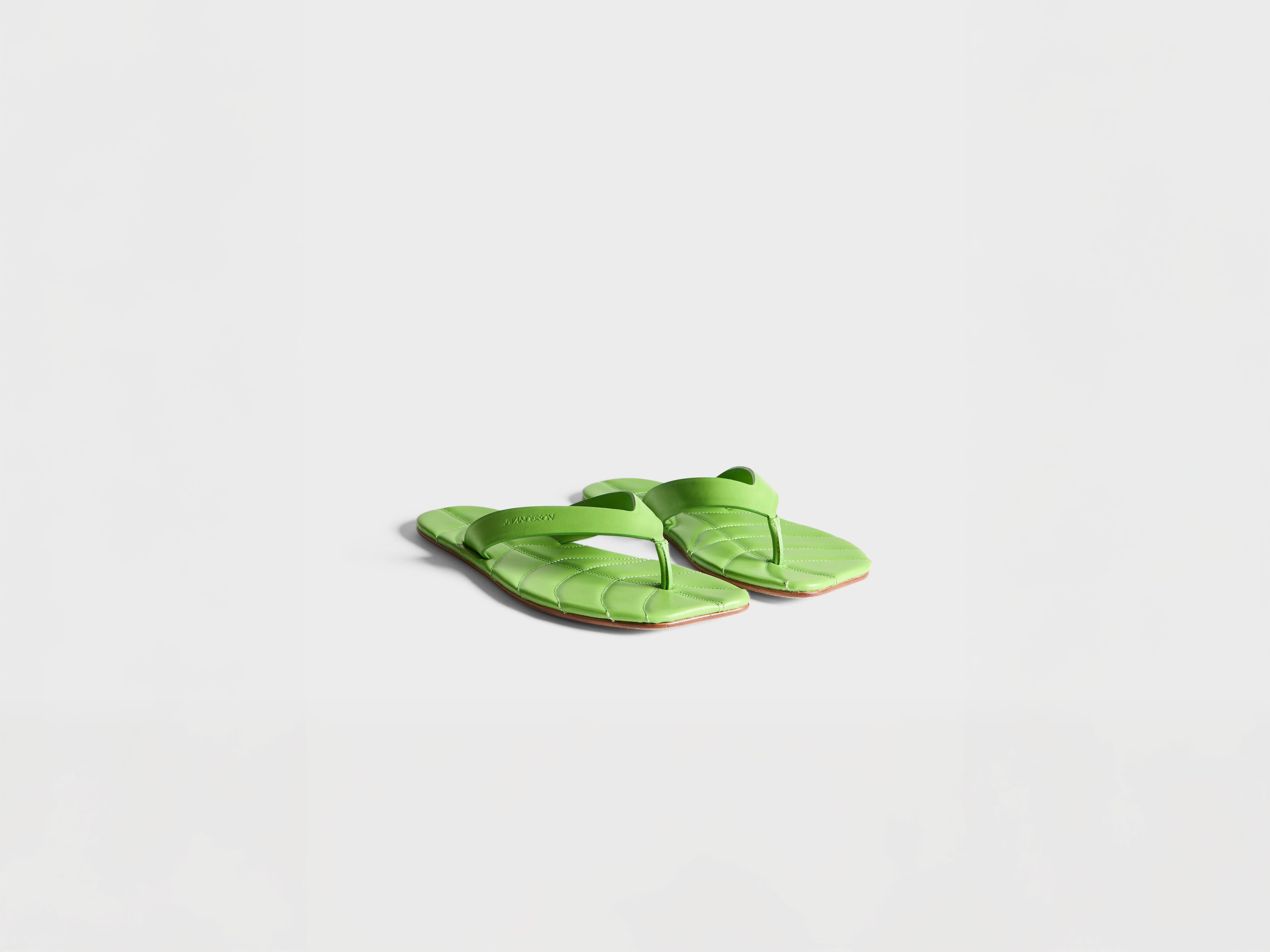 J.W.Anderson Shoes Leaf Slides Pantoletten Lime Leder