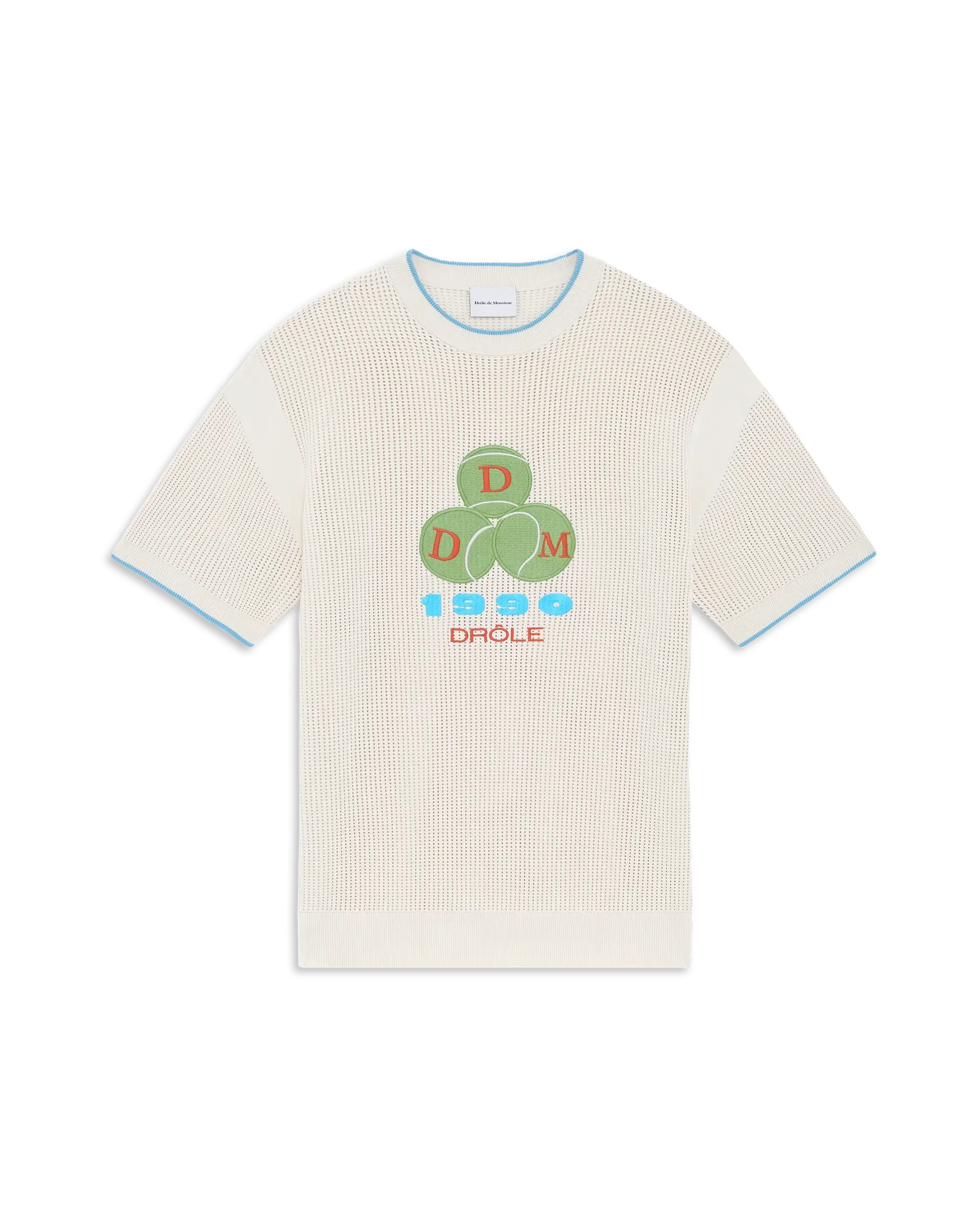 Drôle De Monsieur 1990 Strick-Polo off-white Baumwolle