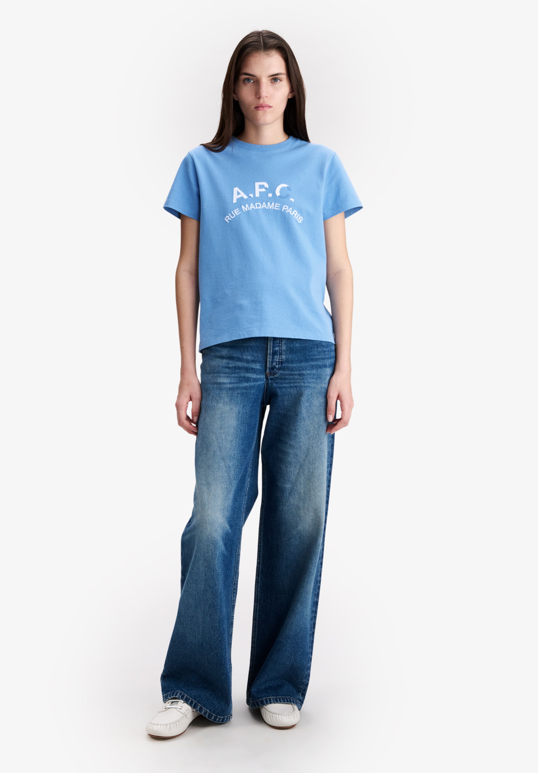 A.P.C. Vintage T-Shirt hellblau Bio-Baumwolle
