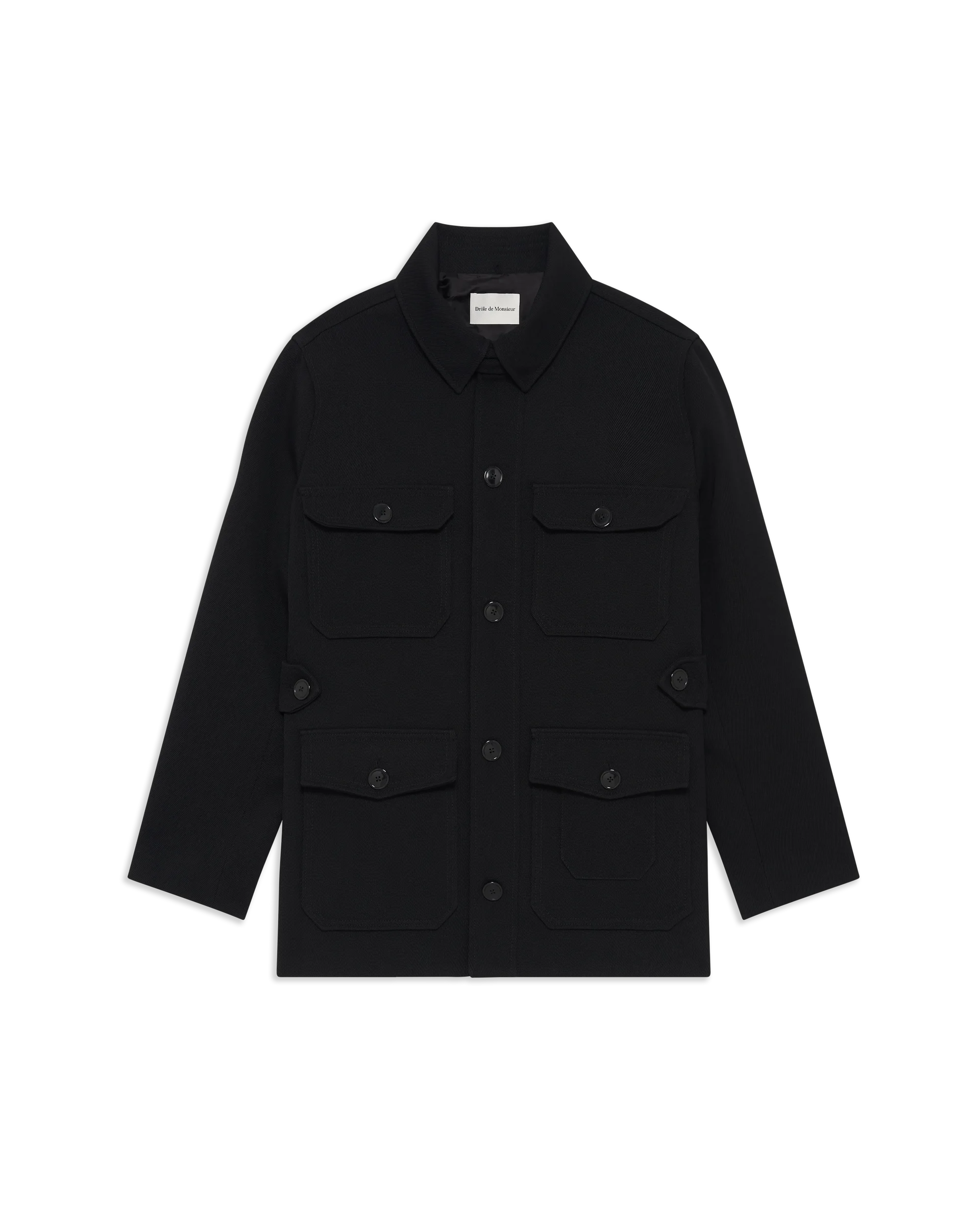 Drôle De Monsieur Twill Safari Jacke Wolle Schwarz