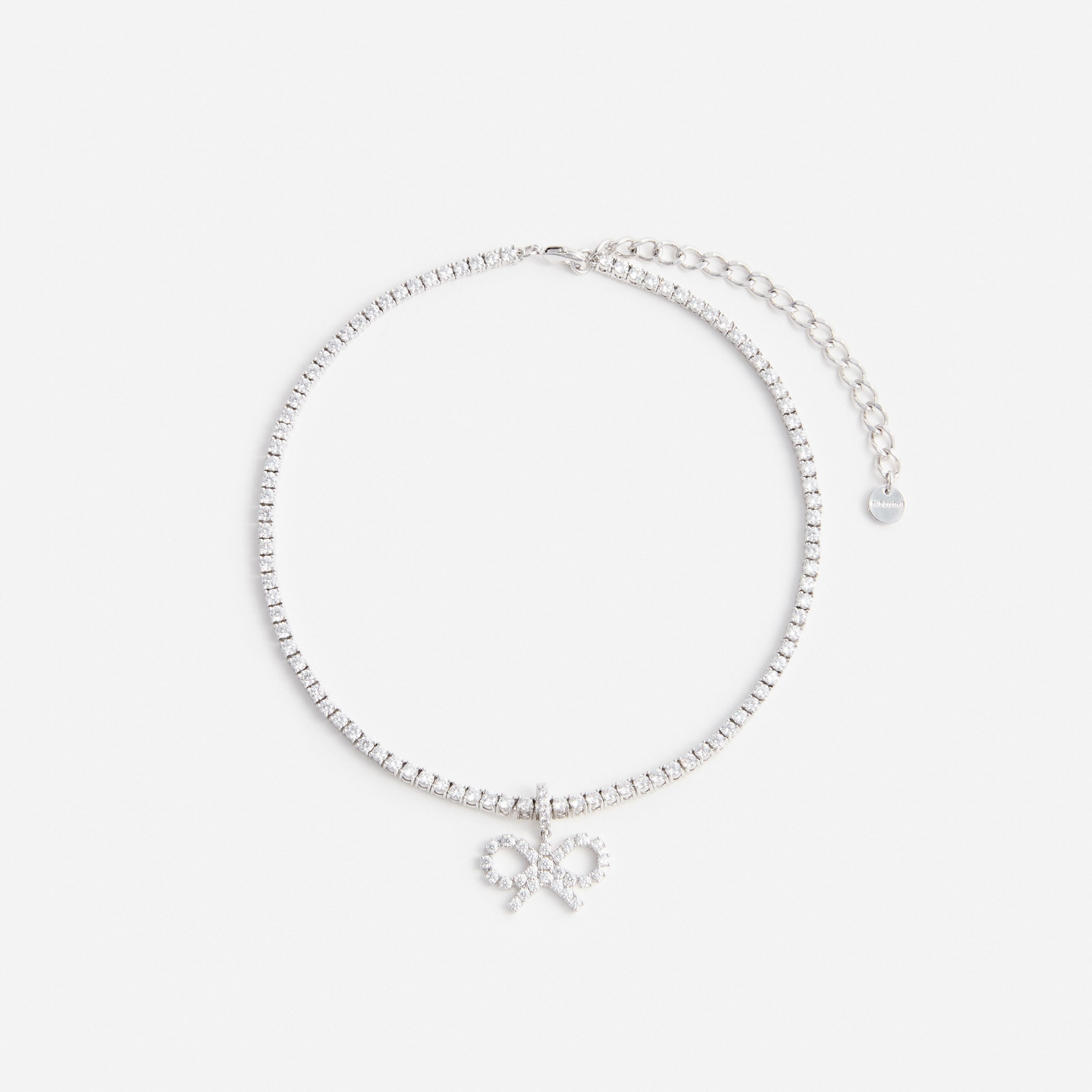 Self-Portrait Jewellery Crystal Bow Tennis Halskette Silber One Size