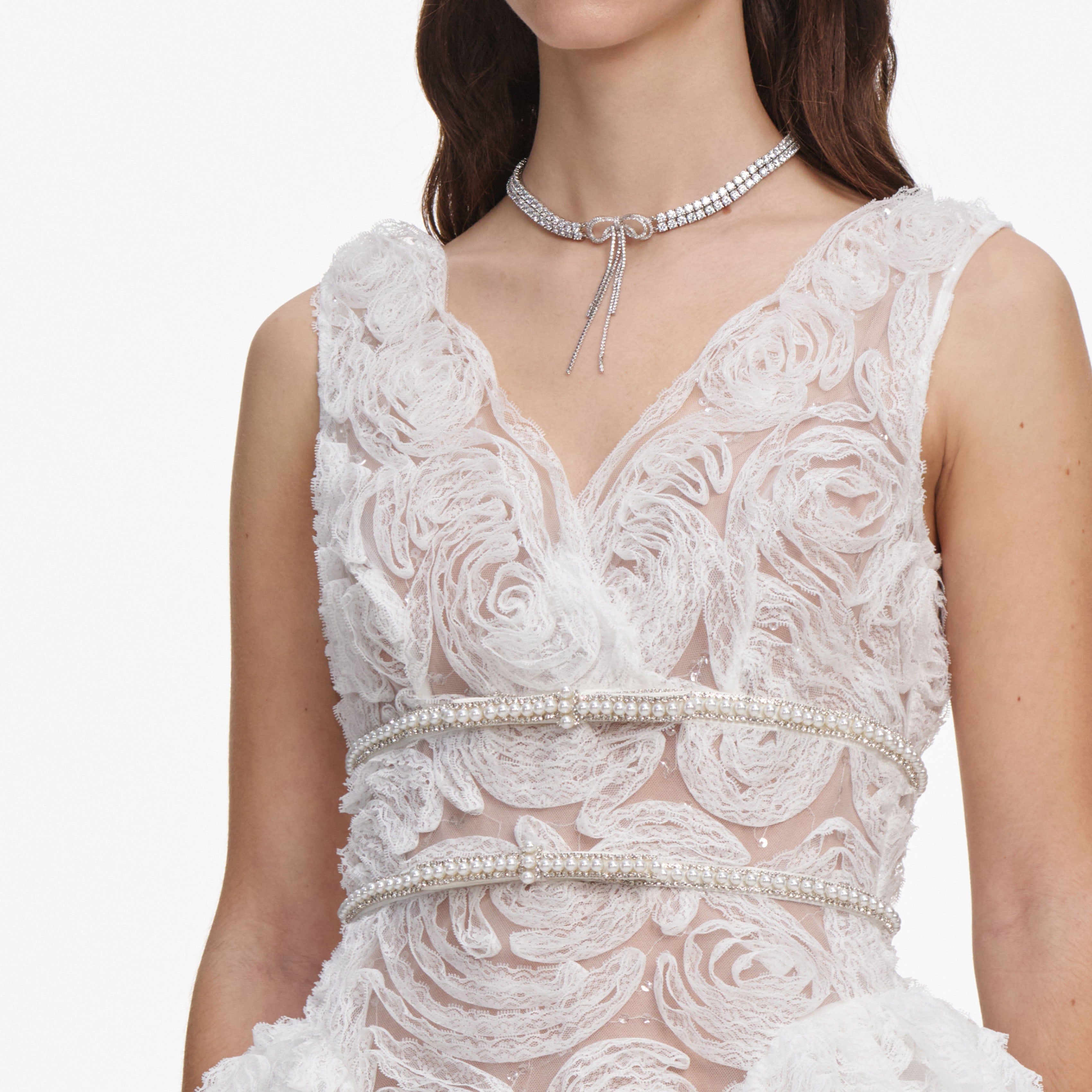 Self Portrait Dresses White Tulle Lace Minikleid UK 6 Spitze