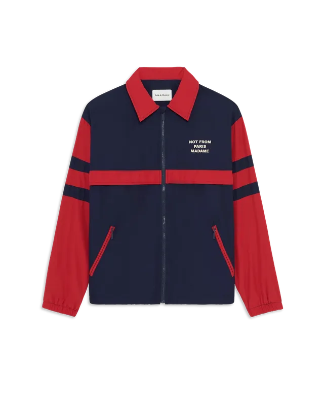 Drôle De Monsieur Slogan Nylon Jacket Jacke Navy Polyamid