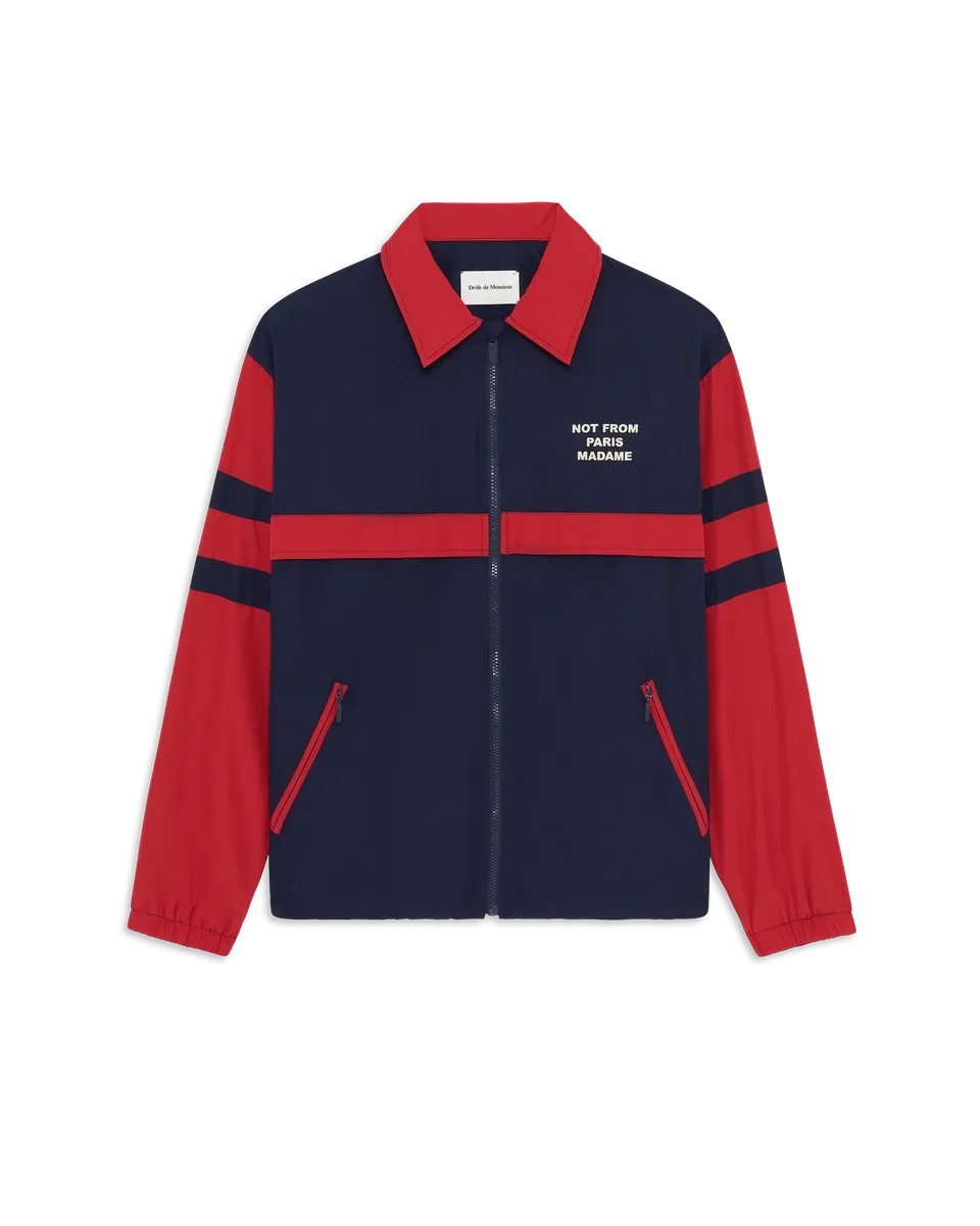 Drôle De Monsieur Slogan Nylon Jacket Jacke Navy Polyamid