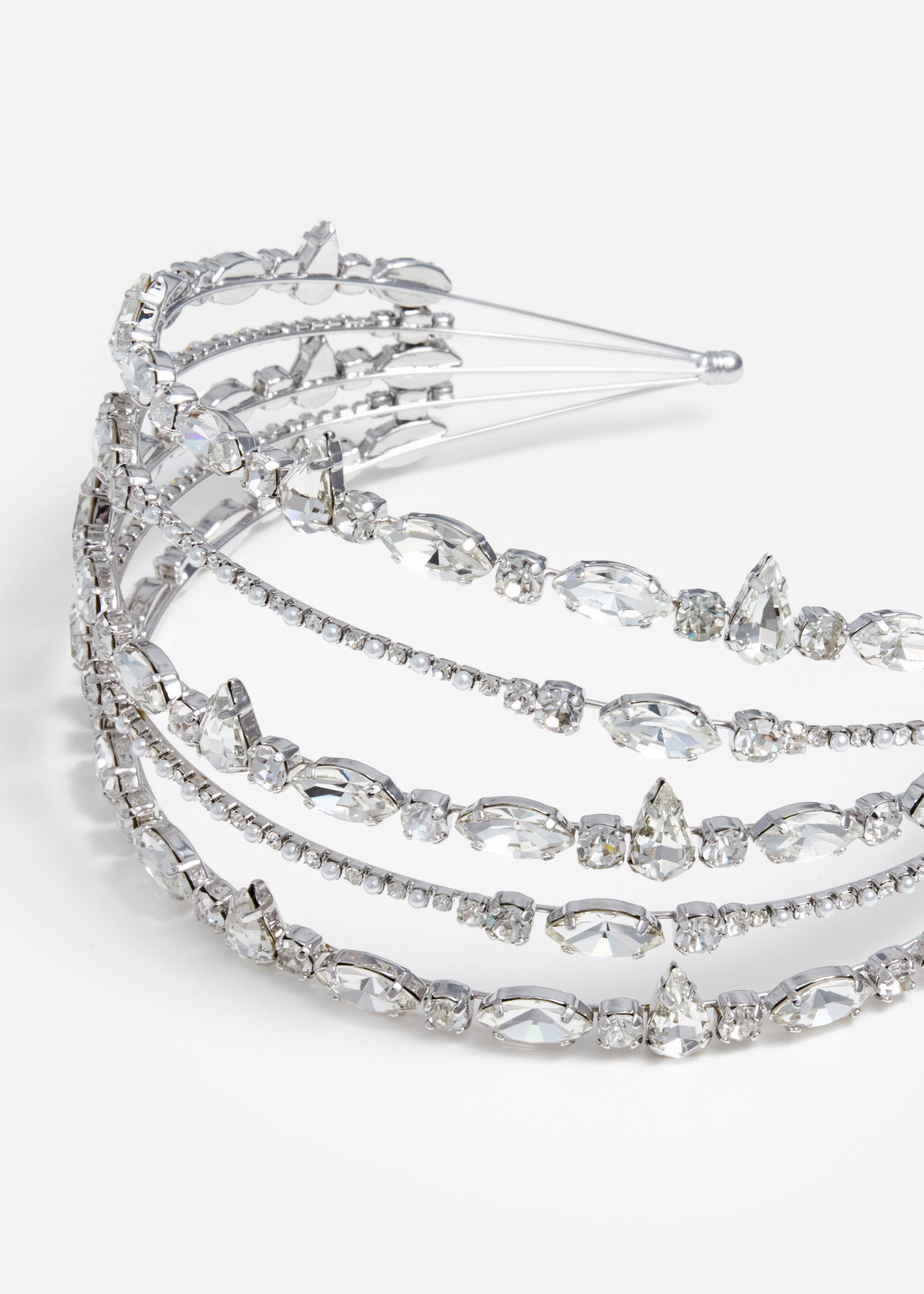 Self Portrait Crystal Haarreif Silber One Size Strass