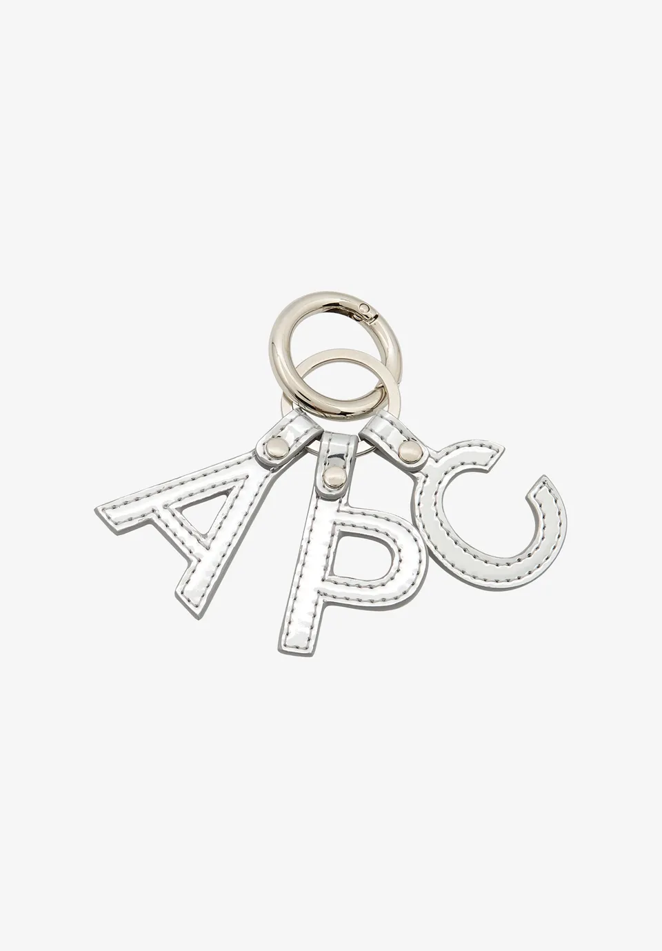 A.P.C. Buchstaben Schlüsselanhänger Leder Gold TU