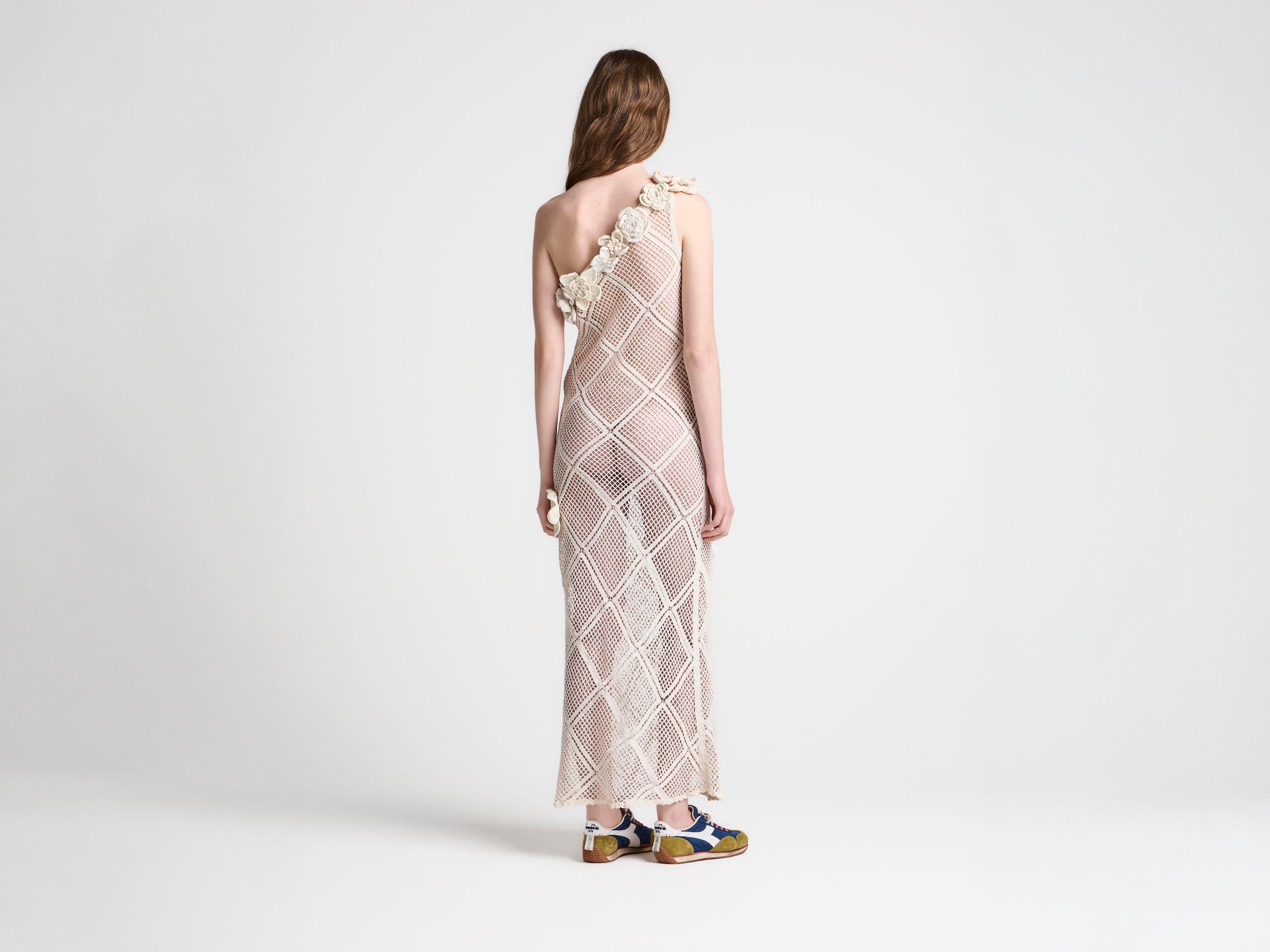 J.W.Anderson Dresses Floral Crochet Kleid limestone