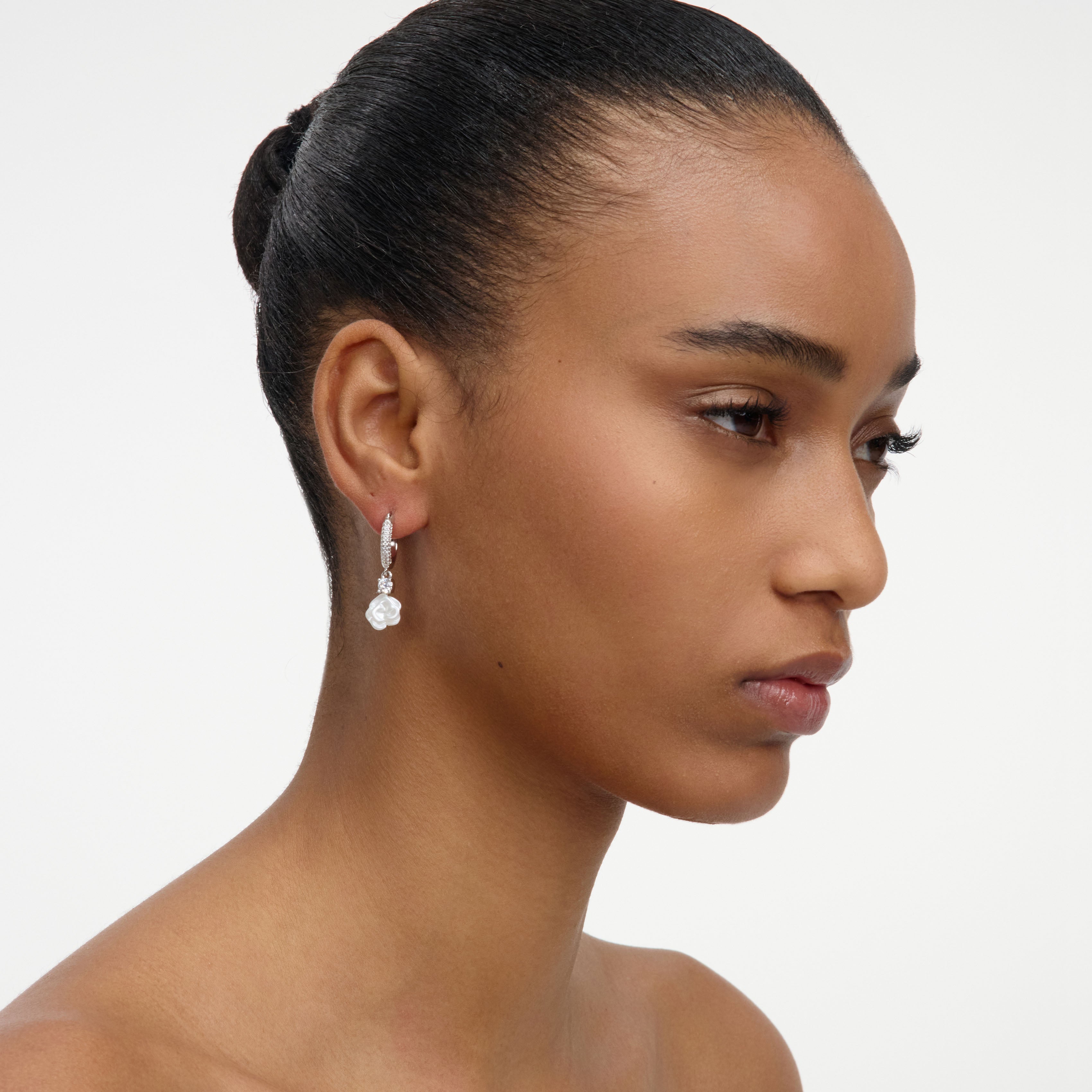 Self Portrait Jewellery Crystal Flower Creolen Silber One Size