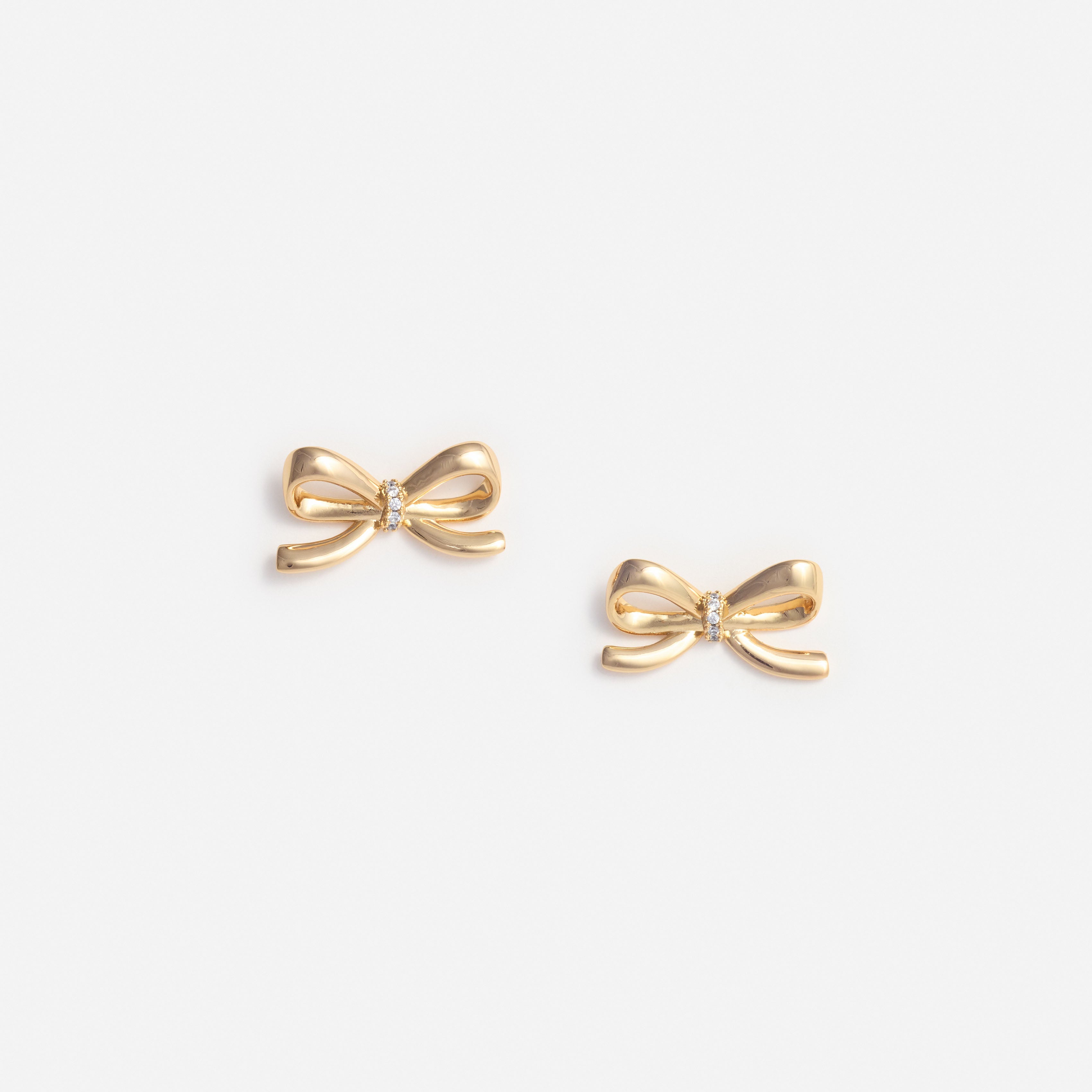 Self Portrait Gold Bow Ohrstecker Gold Diamant-Optik