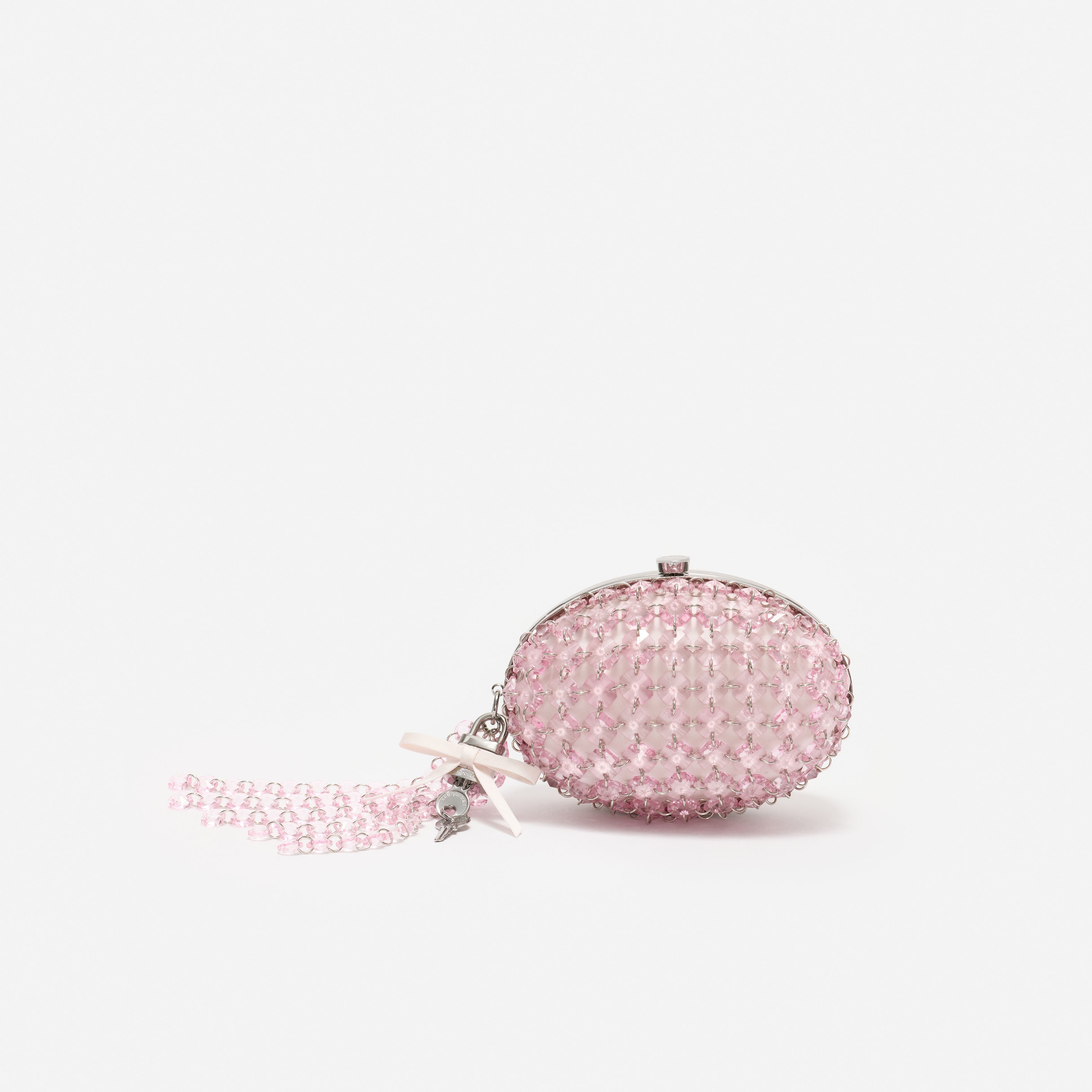 Self Portrait Oval Crystal Clutch Rosa Kristall Kette