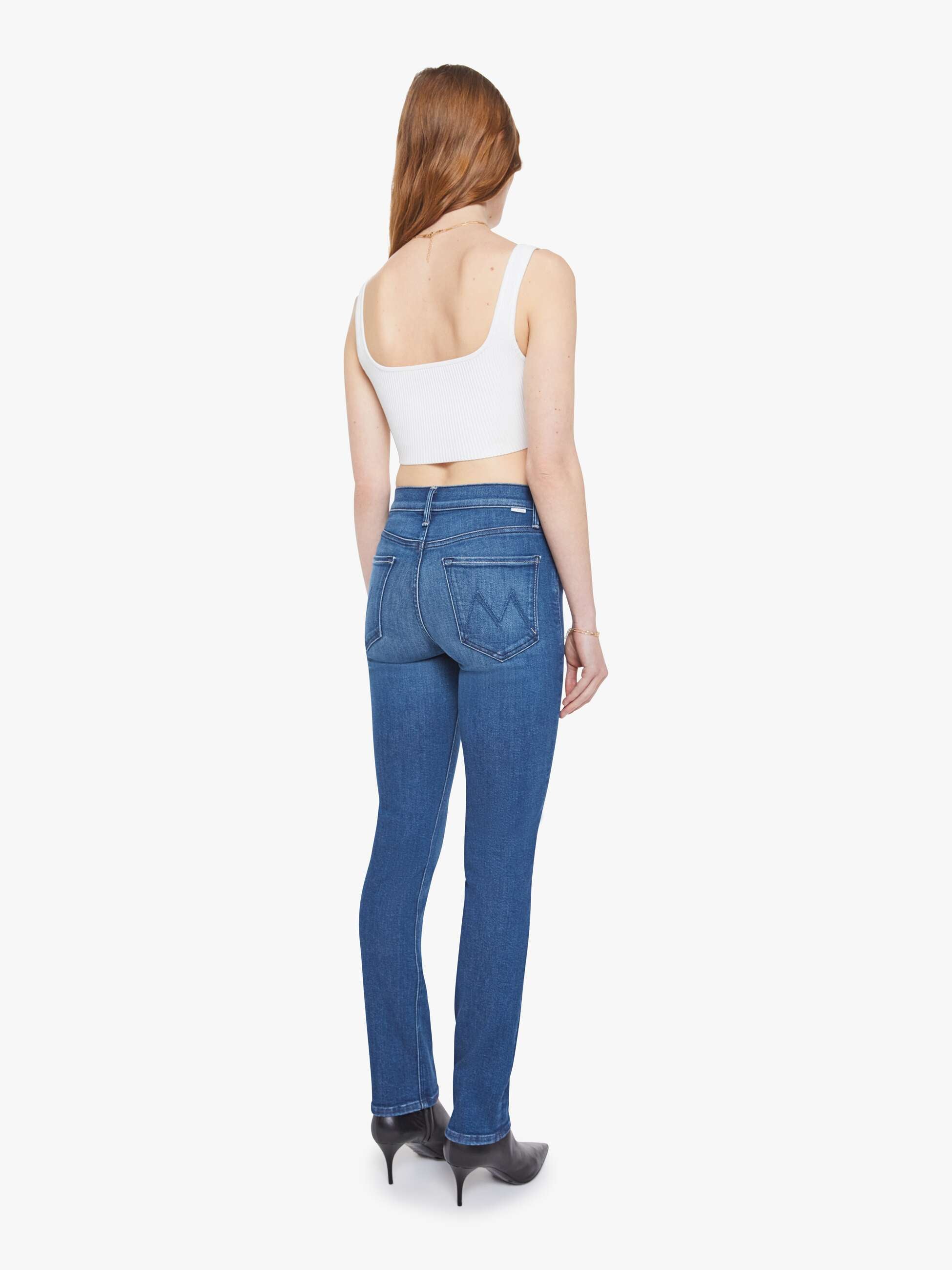 Mother Denim Mid Rise Dazzler Hover Jeans Mittelblau