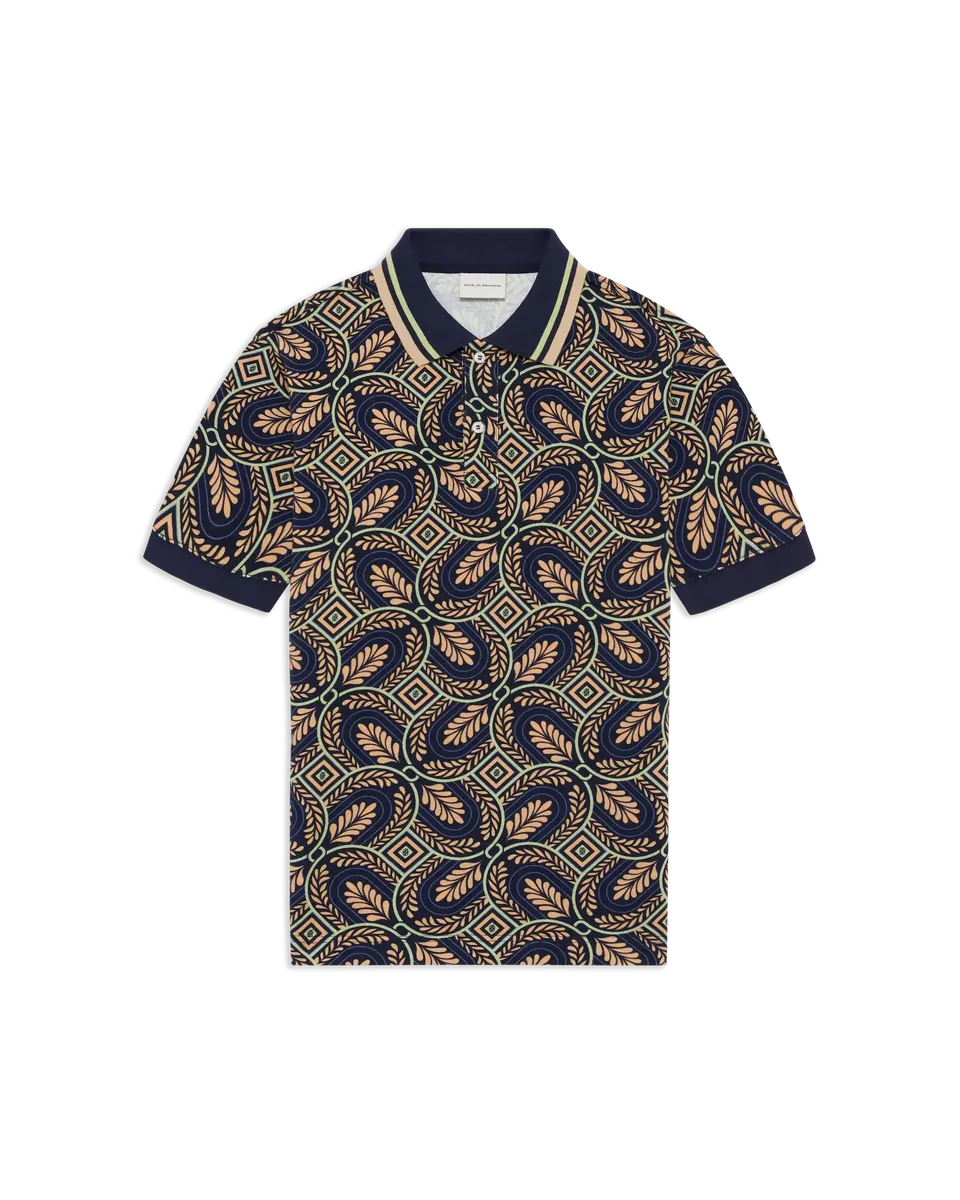 Drôle De Monsieur Carpet Polo Poloshirt Navy Baumwolle