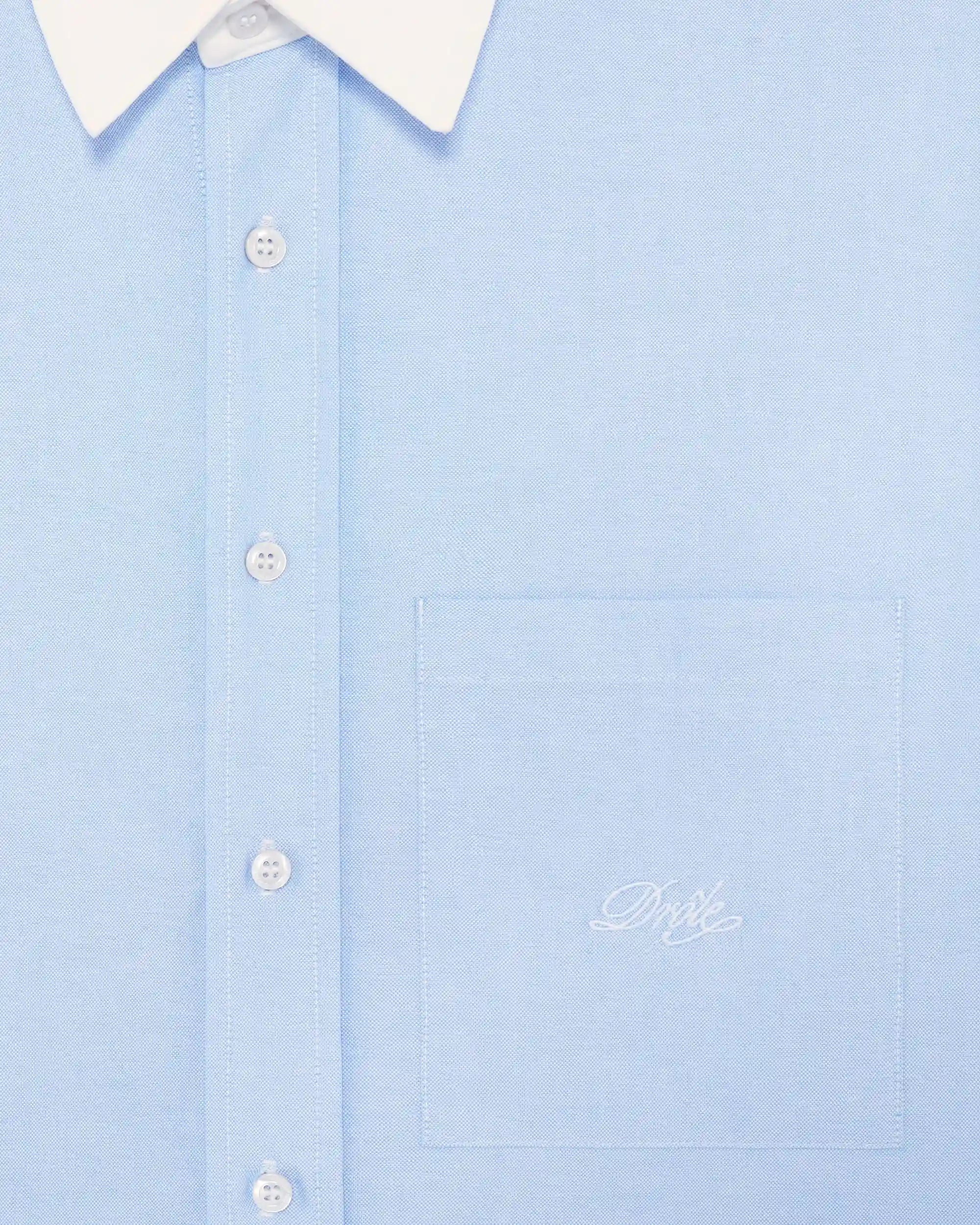 Drôle De Monsieur Drôle Boxy Shirt Hemd Hellblau Baumwolle