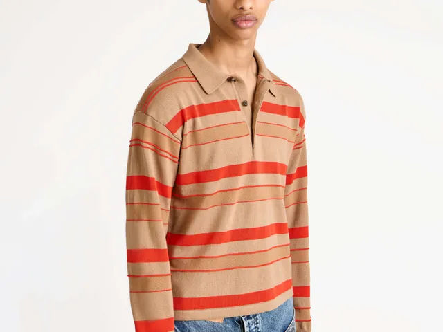 J.W.Anderson Rugby Polo Strick Biscuit Gestreift Herren