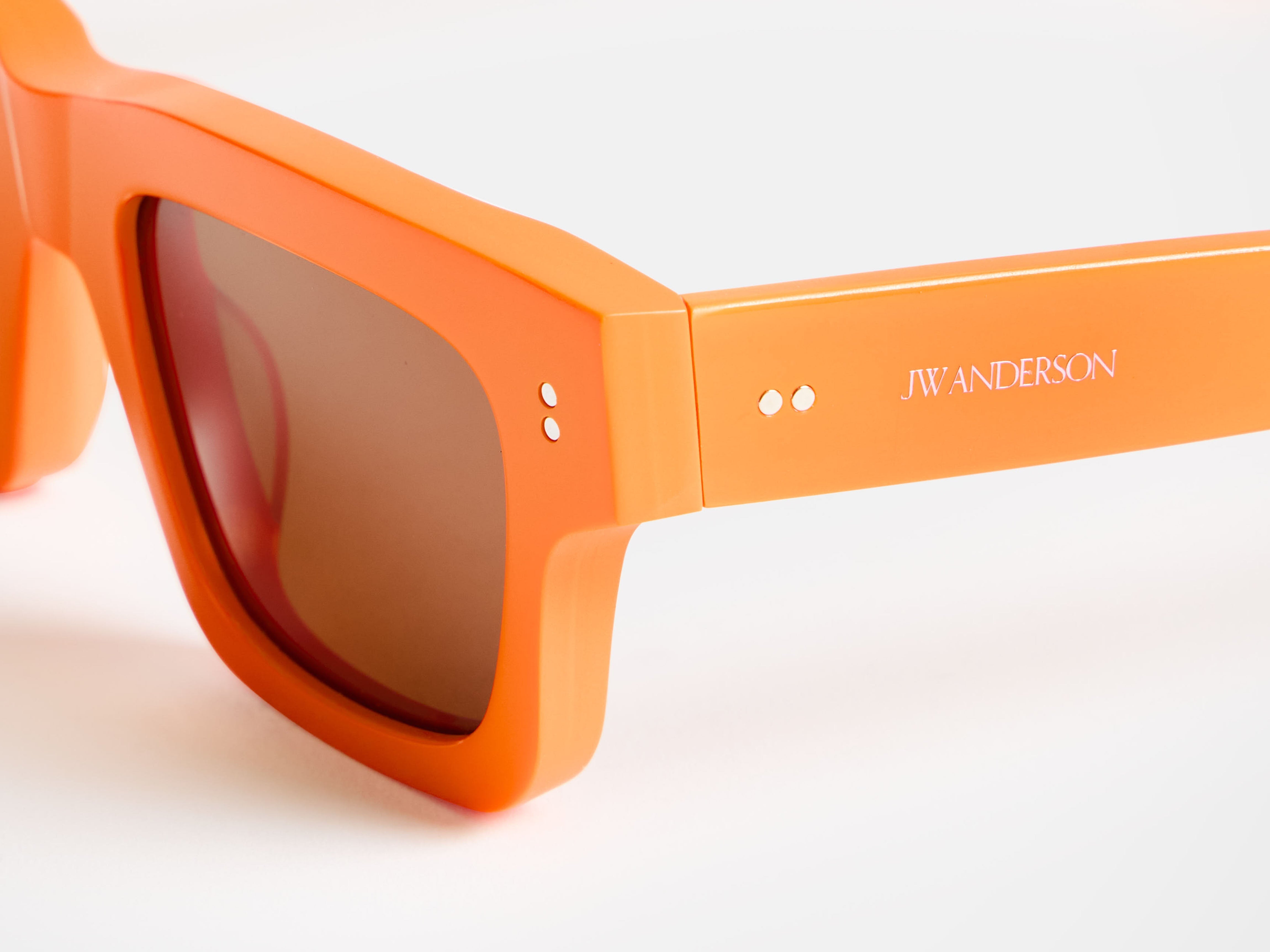 J.W.Anderson JWA02 Rechteckige Sonnenbrille Orange Unisex