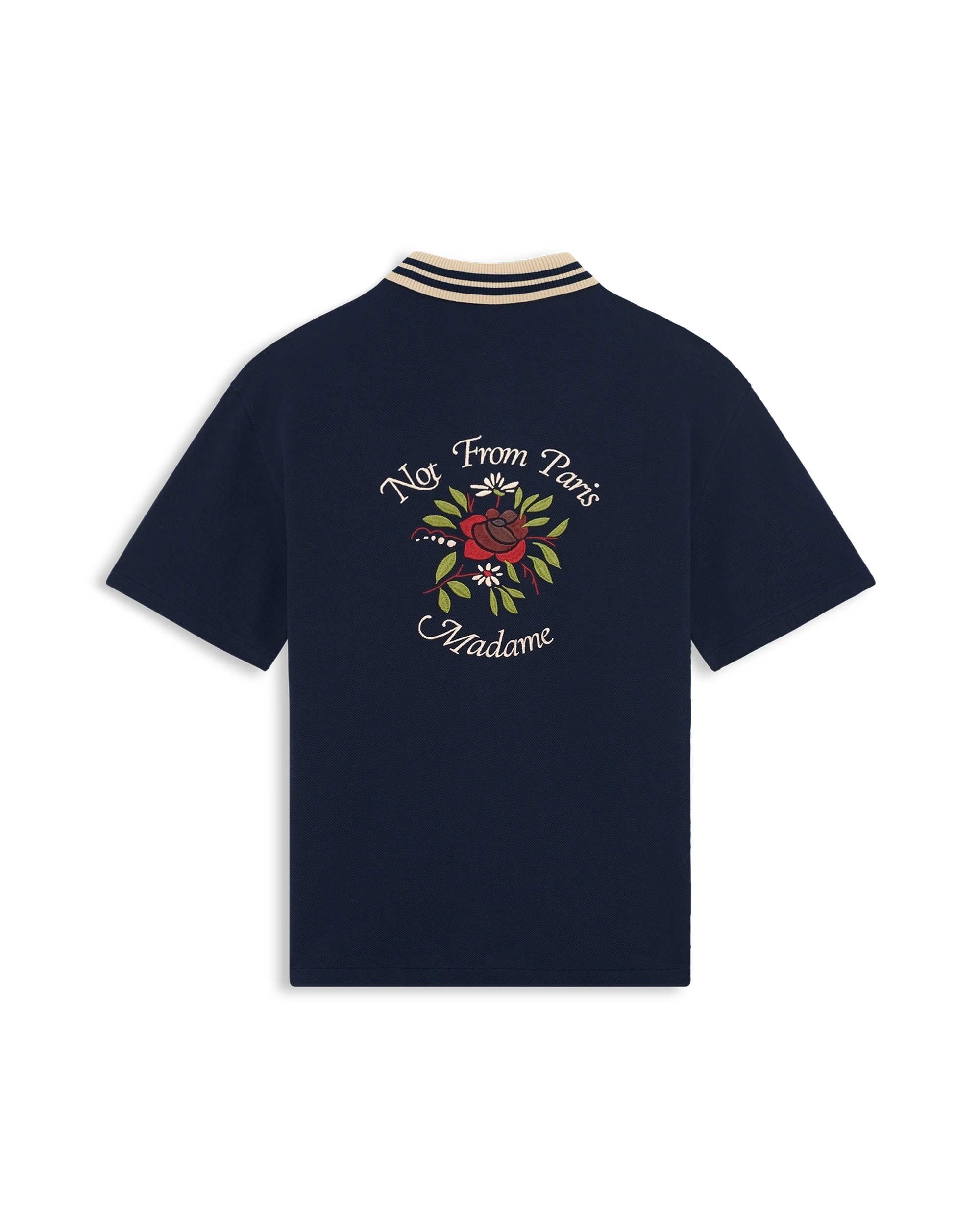 Drôle De Monsieur Chemise Slogan Rose Hemd Baumwolle Navy