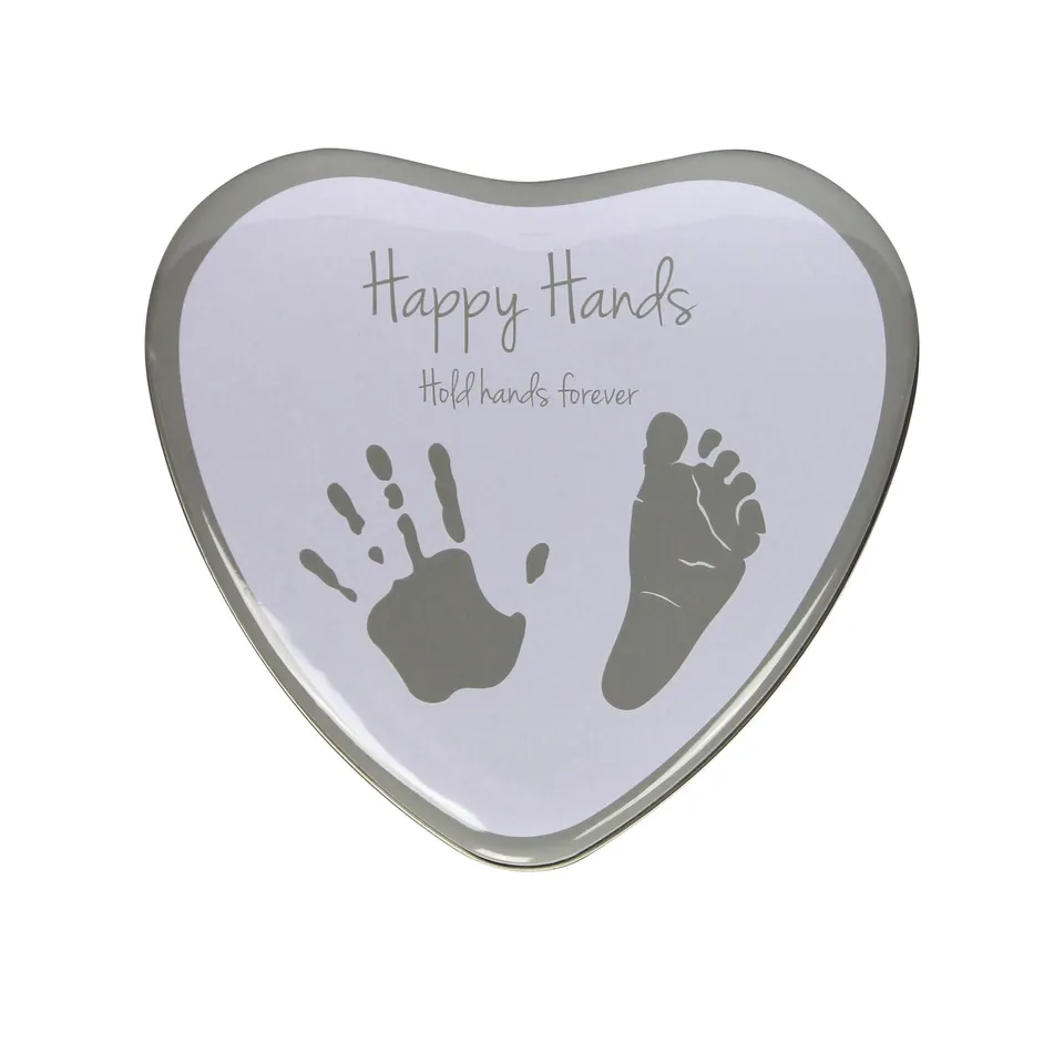 Dooky Happy Hands Abdruckset Herzform Silber 17x14 cm Ton