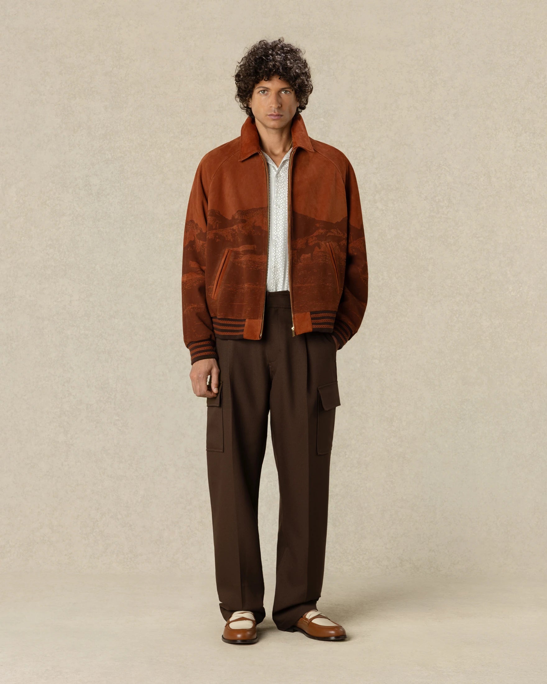 Drôle De Monsieur Landscape Bomberjacke braun Leder