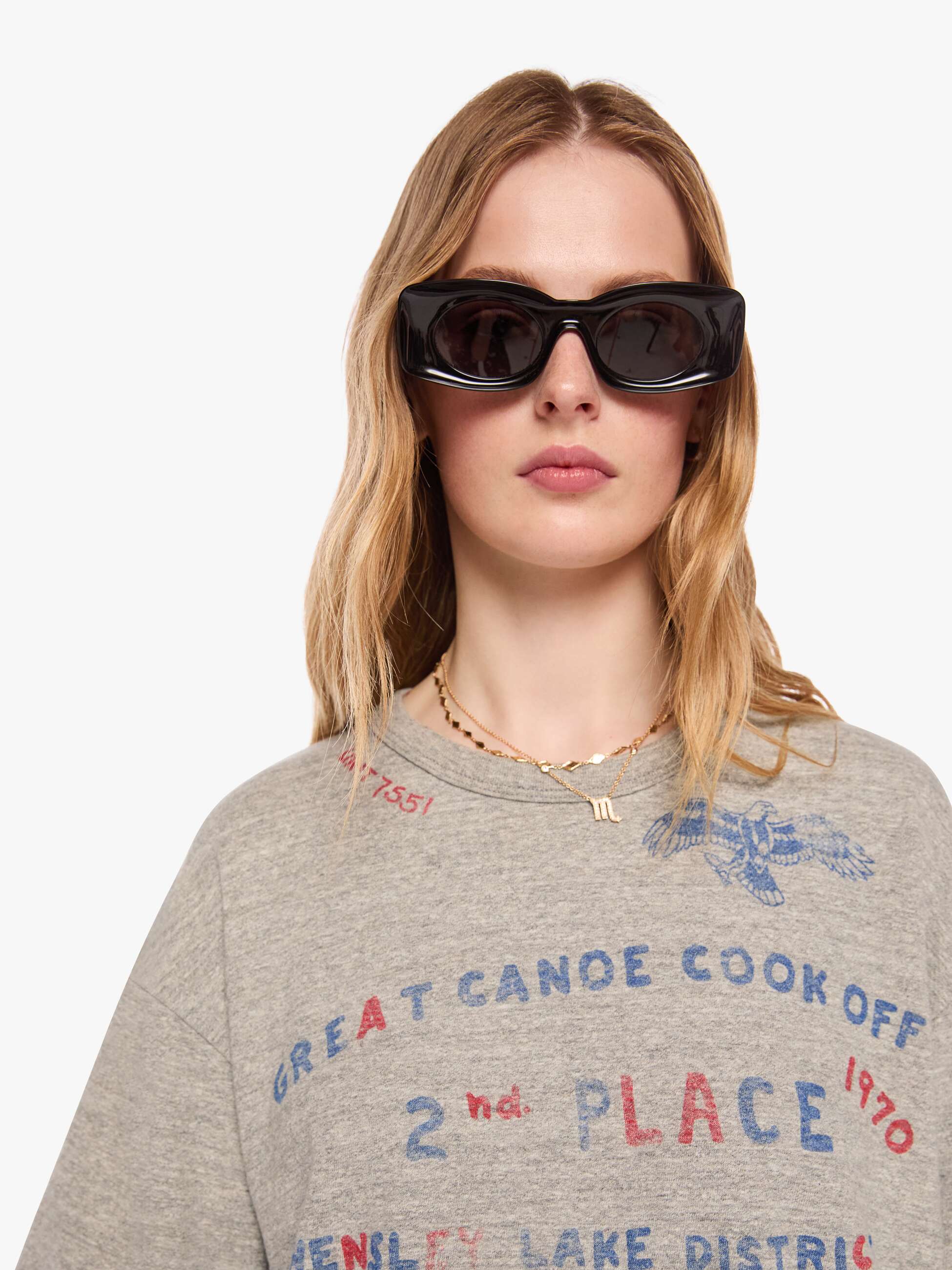 Mother The Lowdown T-Shirt Canoe Cook Off grau Oversize
