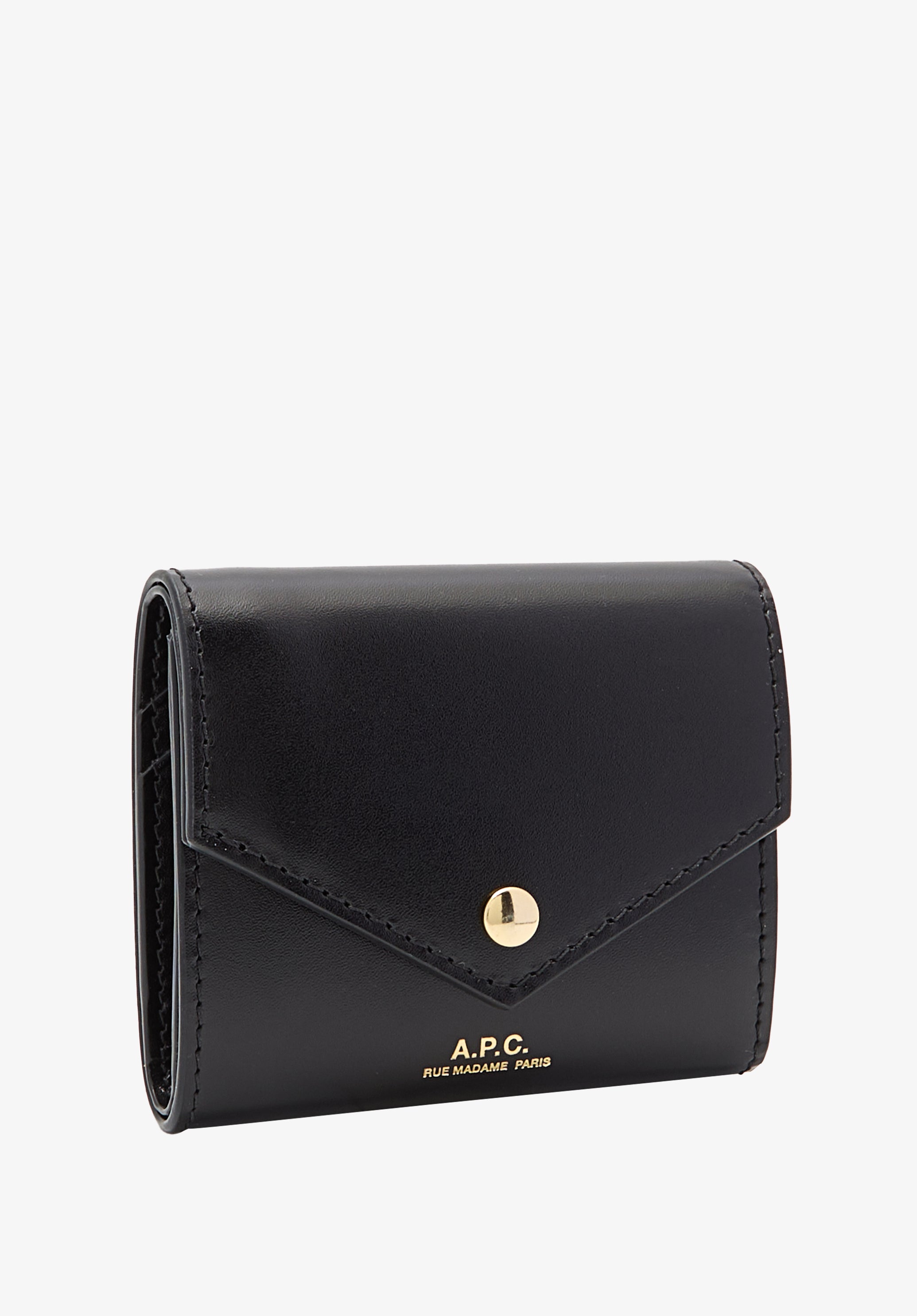 A.P.C. Enveloppe Portemonnaie Leder TU Druckknopf