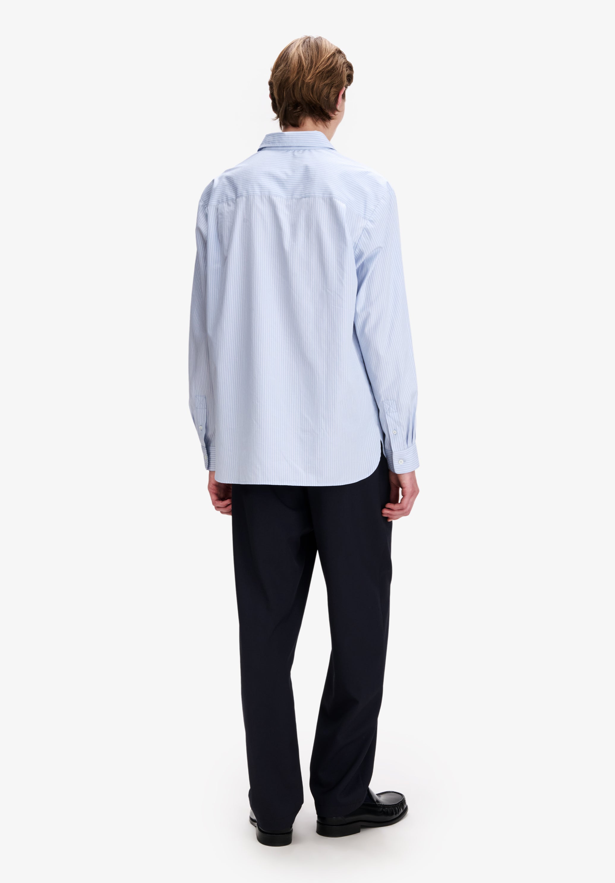 A.P.C. Hemd blaugrau gestreift Bio-Baumwolle