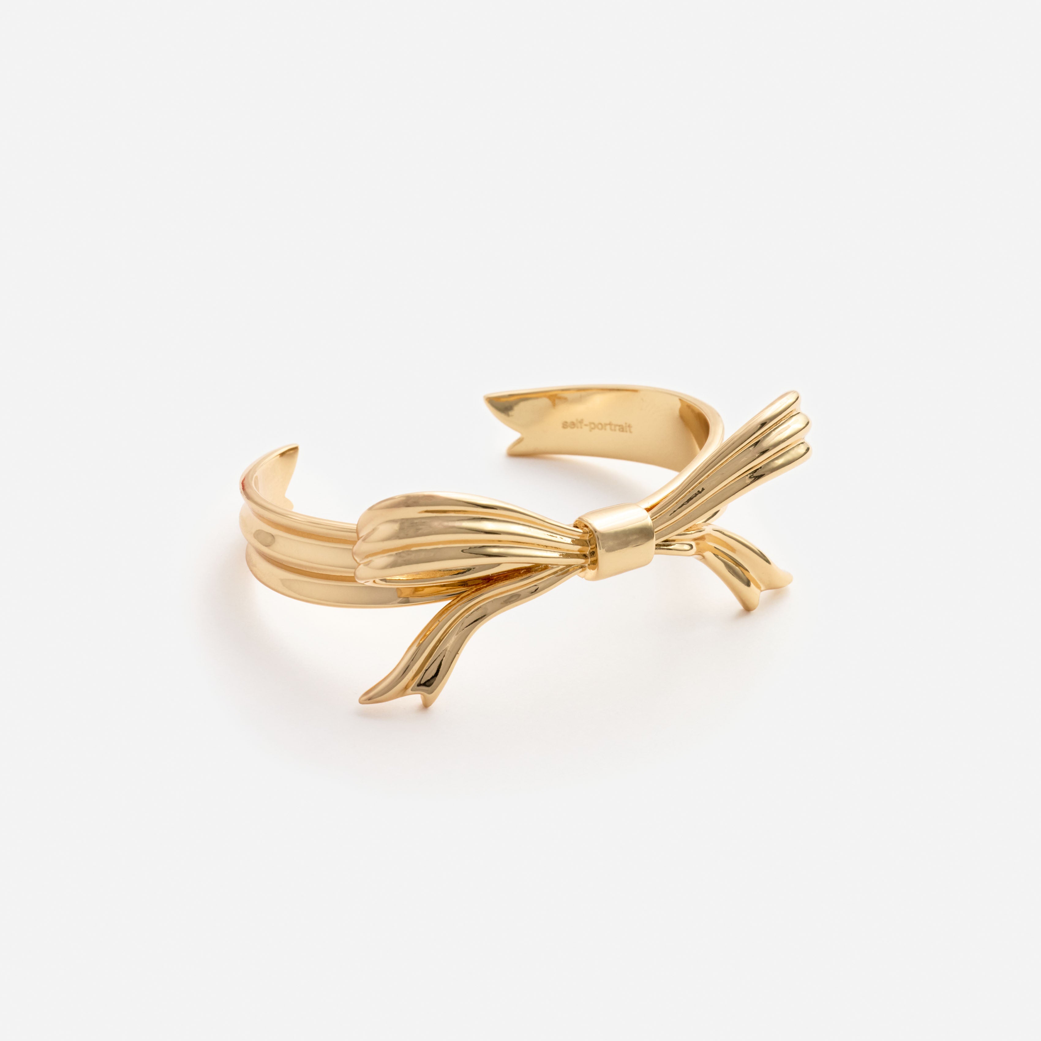 Self Portrait Gold Bow Bangle Armreif Gold Schleife Messing