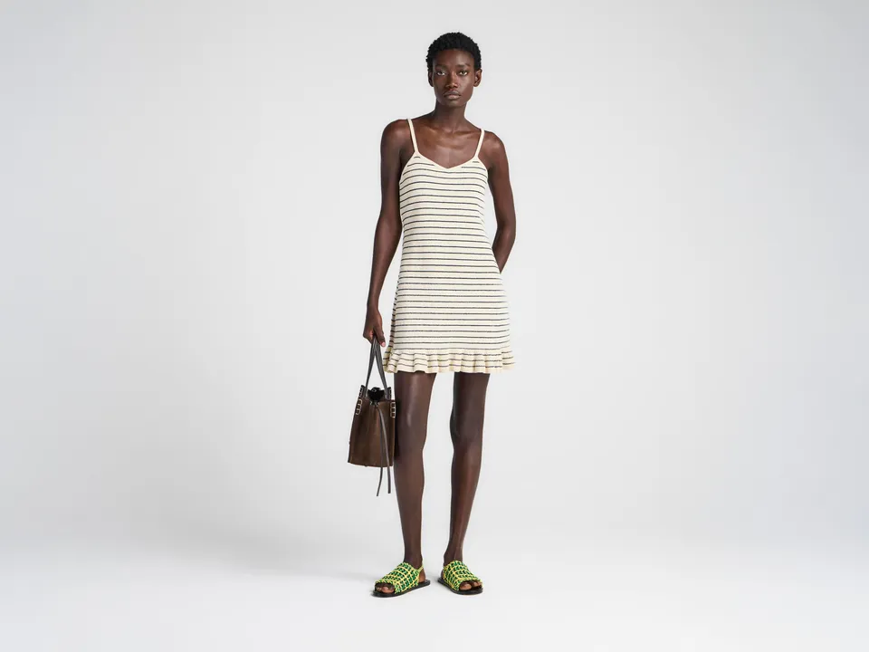 J.W. Anderson Dresses Minikleid Weiß Breton Streifen Baumwolle