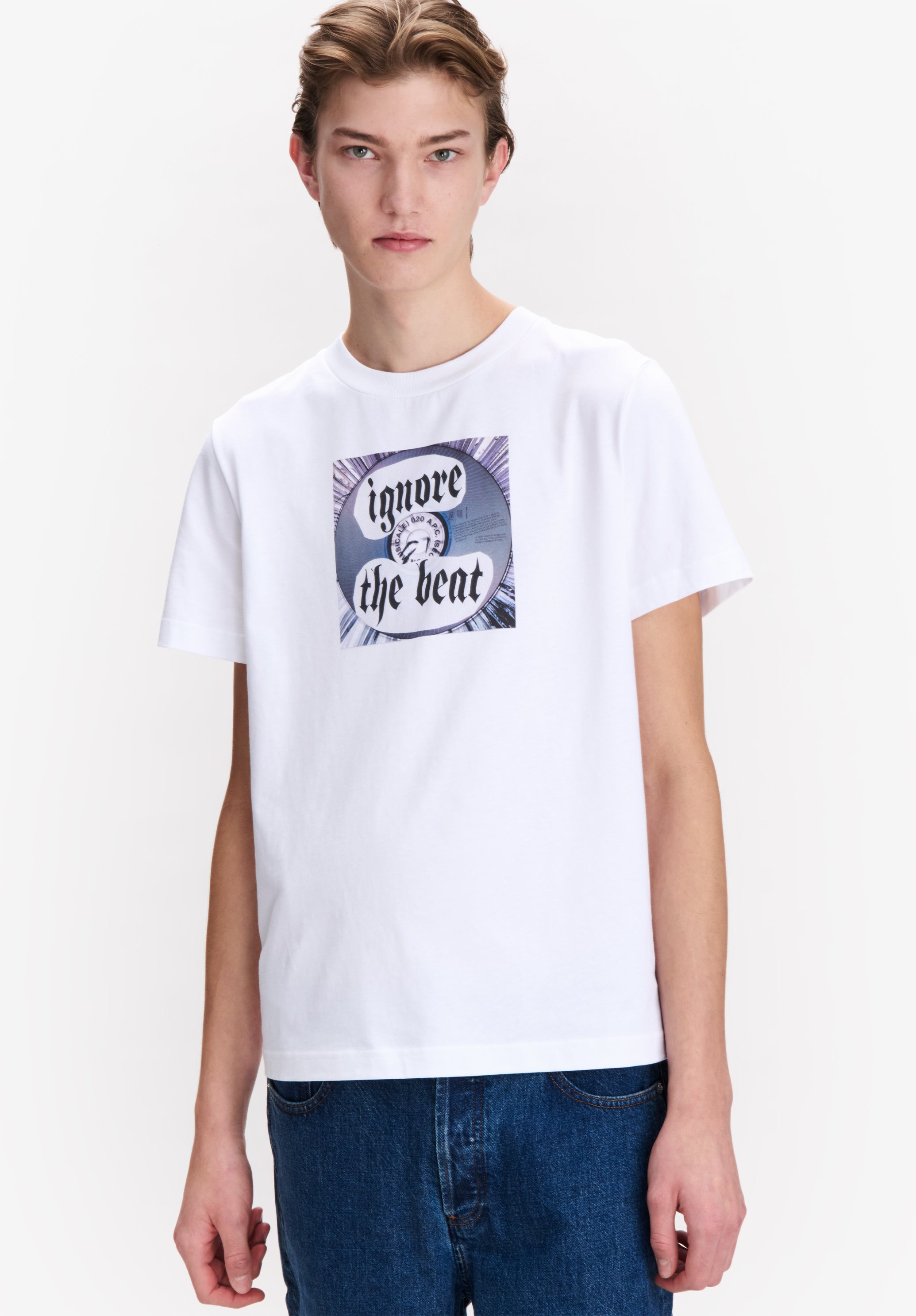 A.P.C. T-shirt Ignore The Beat T-Shirt weiß Baumwolle