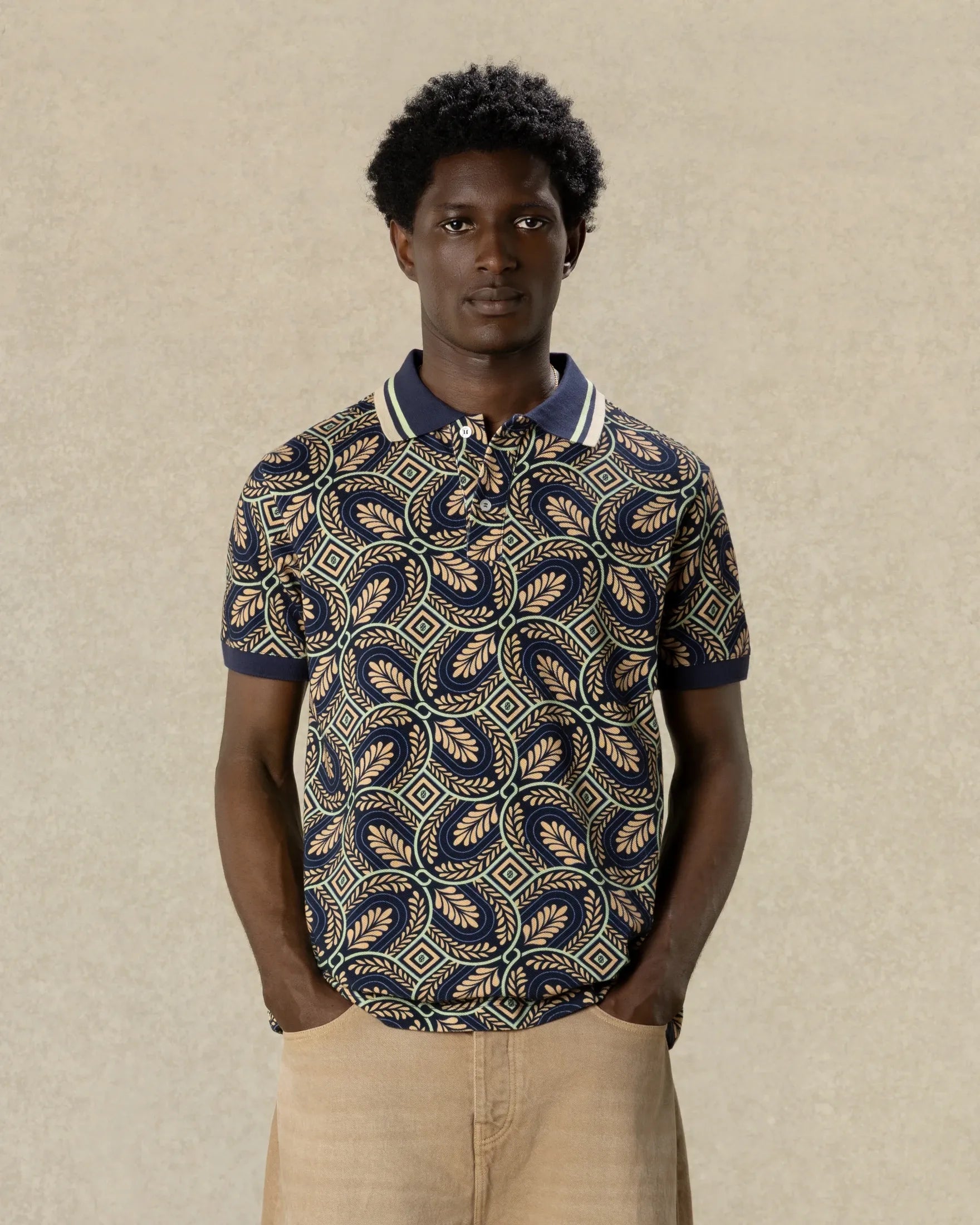 Drôle De Monsieur Carpet Polo Poloshirt Navy Baumwolle